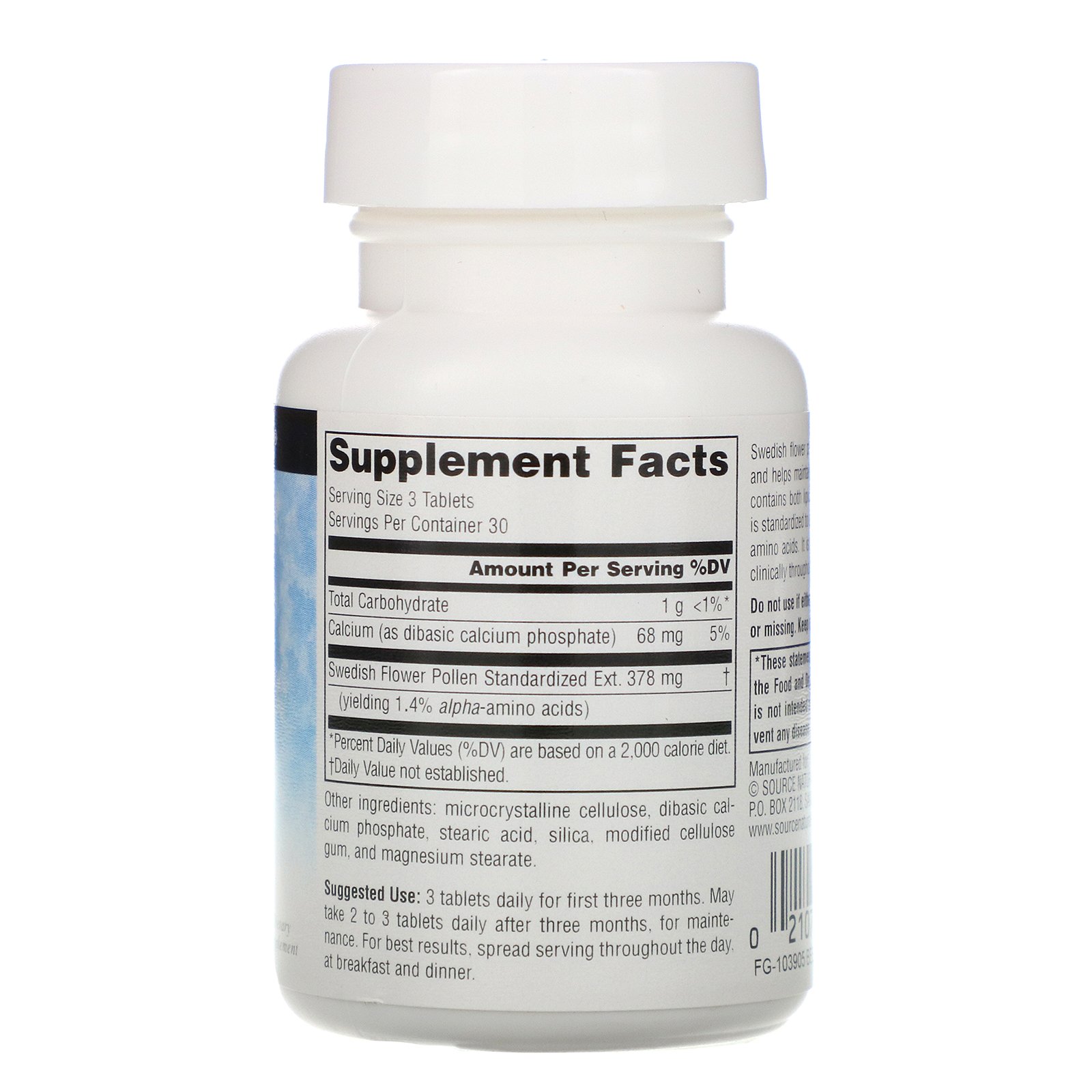 Source Naturals, Pólen de Flor da Suécia, 90 Comprimidos - Imagem 2