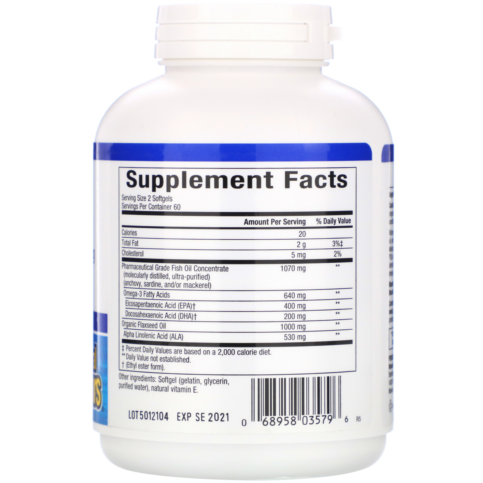 Natural Factors, RxOmega-3 & Óleo de linhaça, 120 cápsulas softgel - Imagem 2