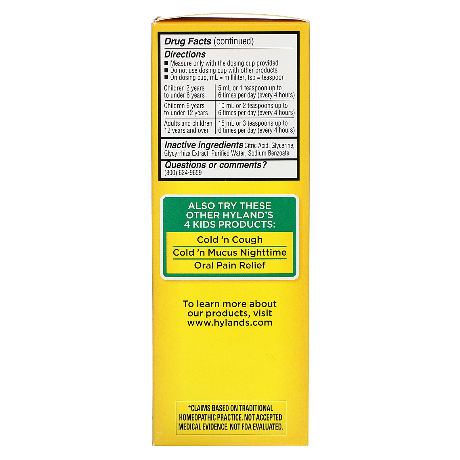 Hyland's, 4 Kids, Cold 'n Mucus, de 2 a 12 Anos, 118 ml (4 fl oz) - Imagem 2