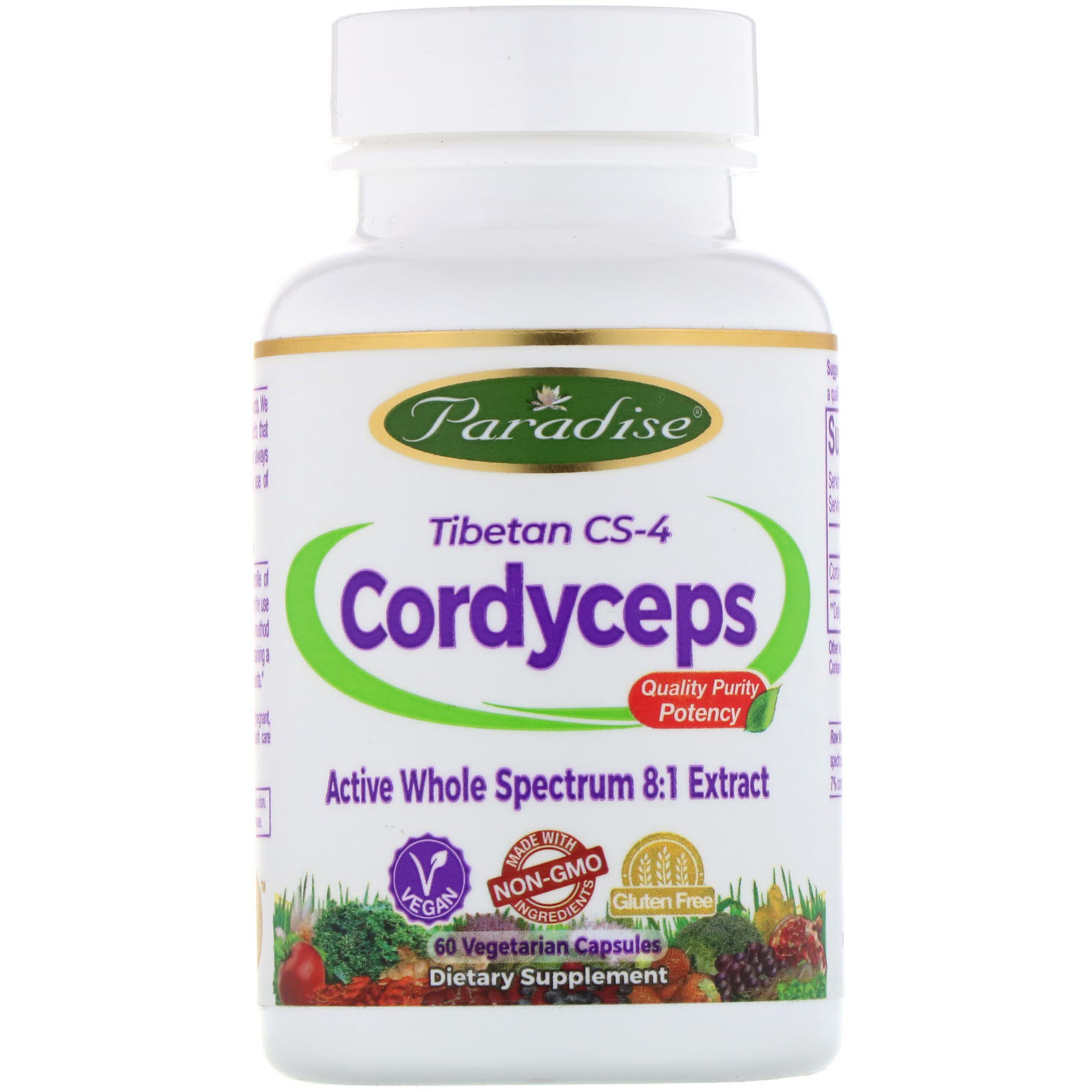 Paradise Herbs, Cordyceps CS-4 Tibetano, 60 Cápsulas Vegetarianas