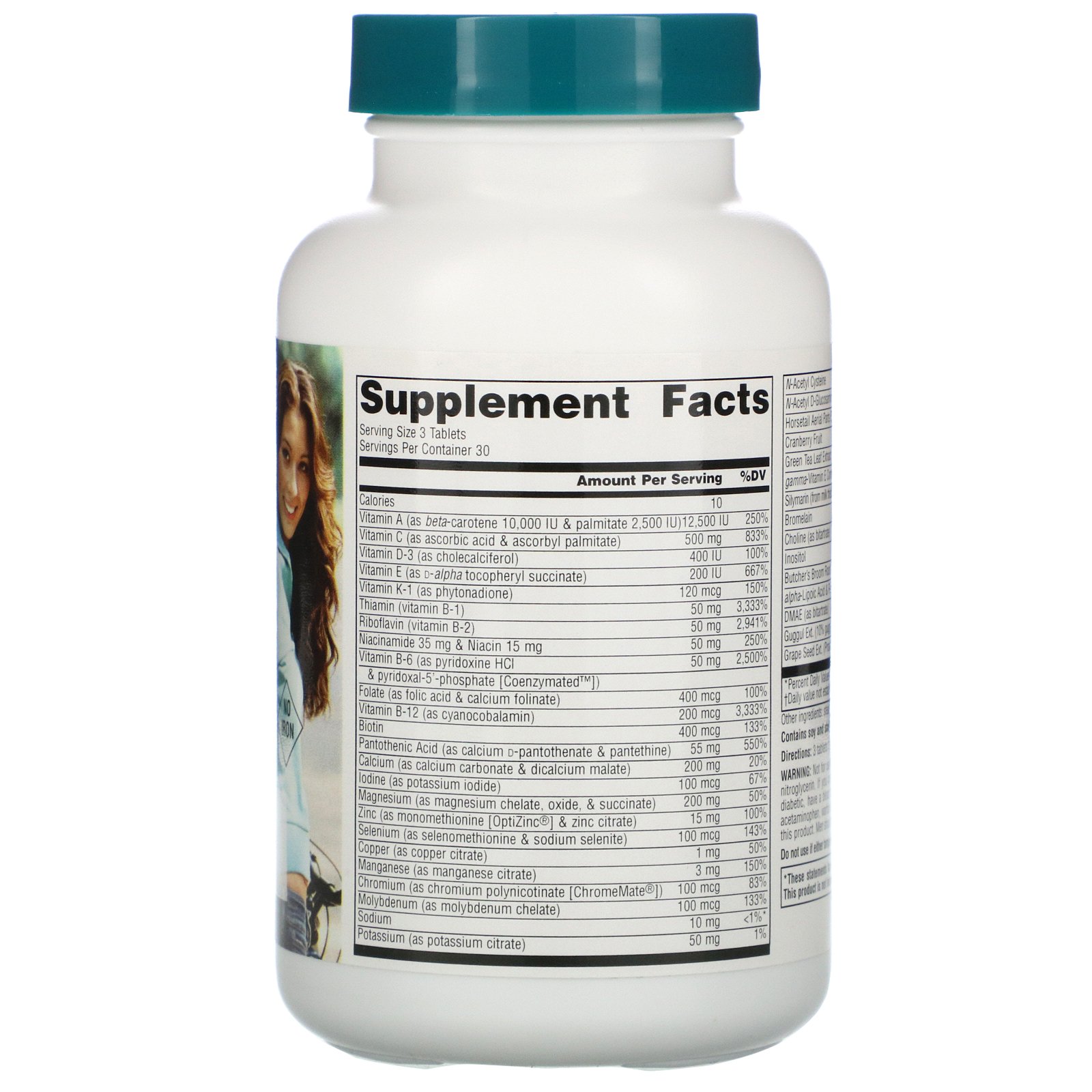 Source Naturals, Multivitamínico Life Force para Mulheres, Sem Ferro, 90 Comprimidos - Imagem 2