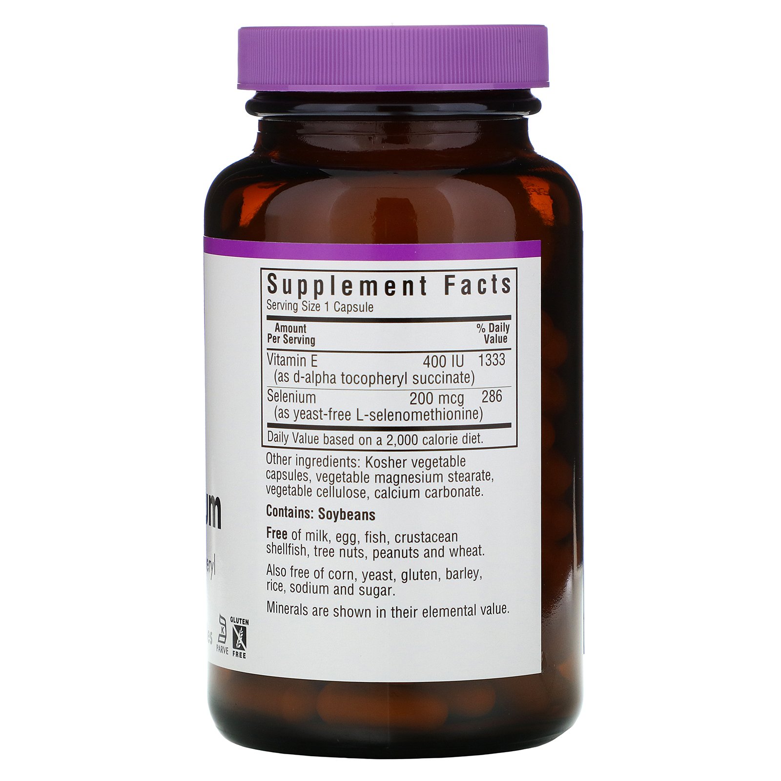 Bluebonnet Nutrition, E-400 UI Seco, Selênio Plus, 120 Cápsulas vegetais - Imagem 2