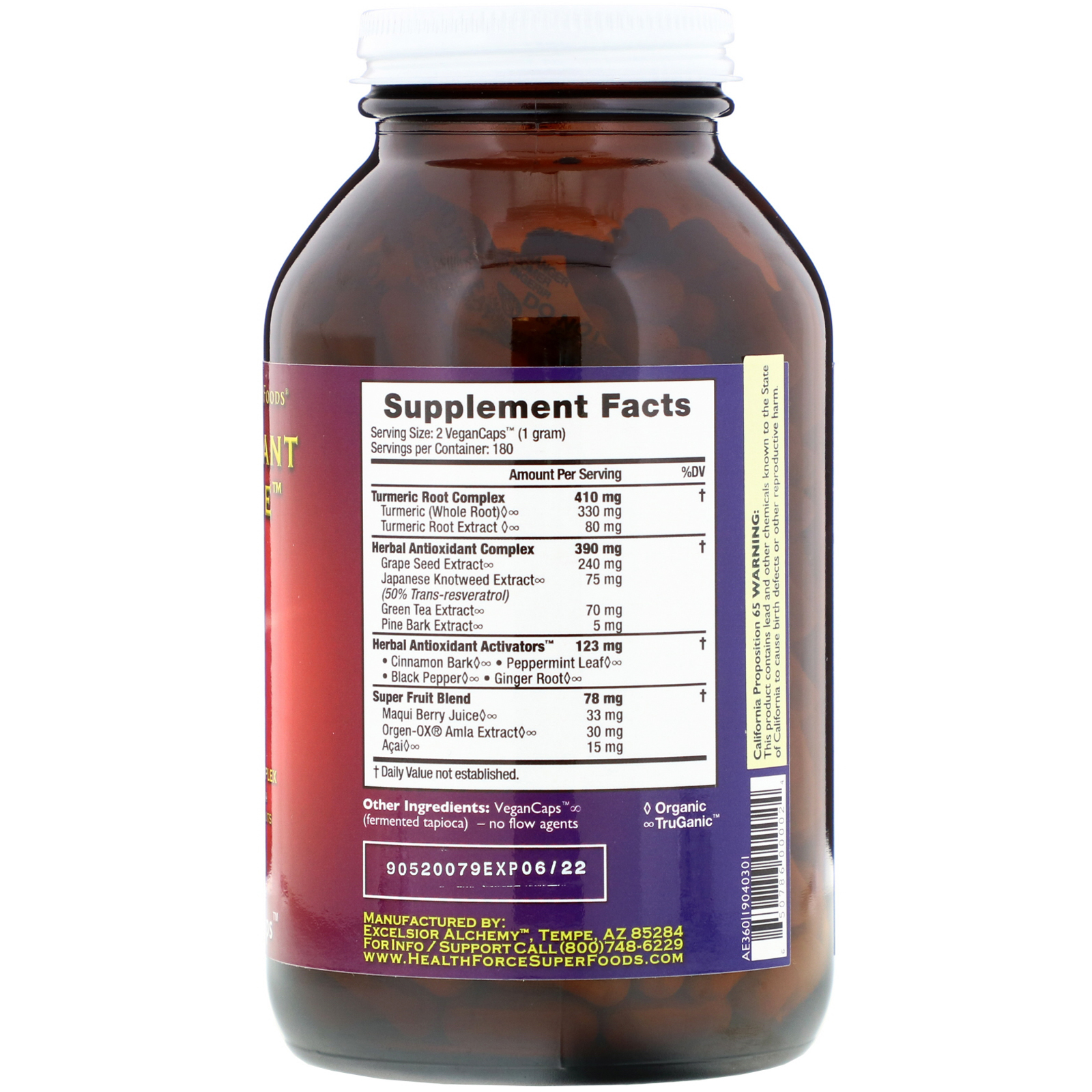 HealthForce Superfoods, Antioxidant Extreme, Version 9, 360 VeganCaps - Imagem 2