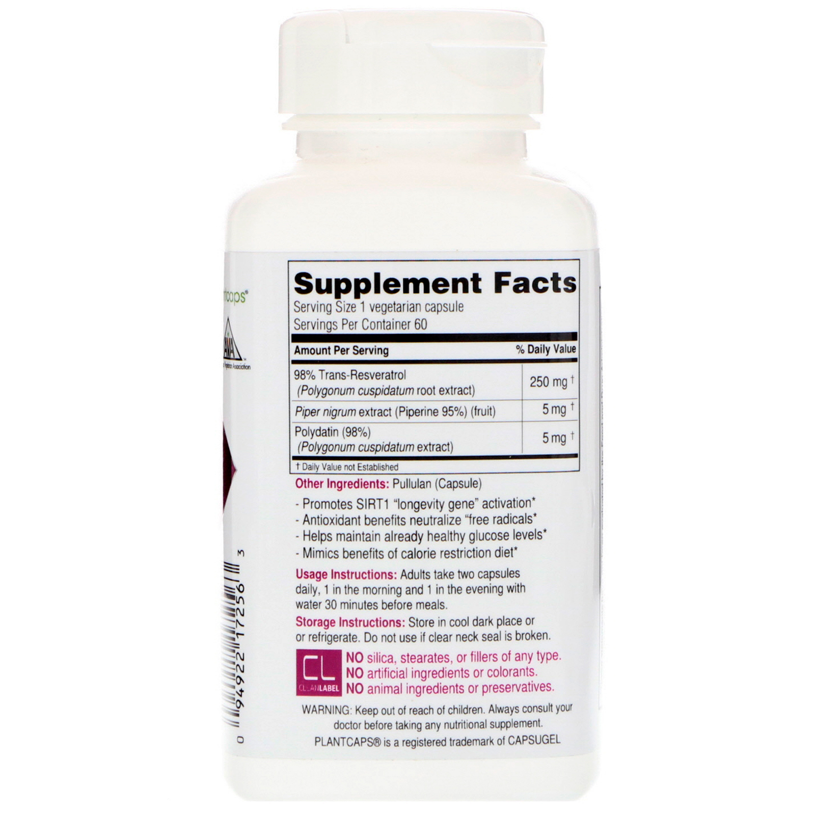 Biotivia, Bioforte, 98% Trans-Resveratrol, 250 mg, 60 Cápsulas - Imagem 2