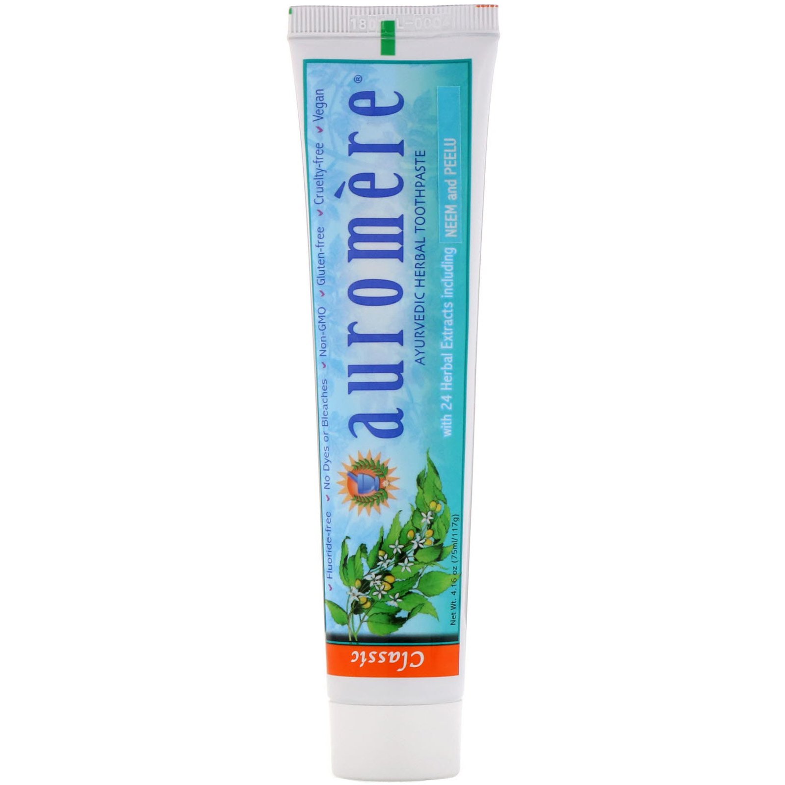 Auromere, Ayurvedic Herbal Toothpaste, Classic, 4.16 oz (117 g) - Imagem 3