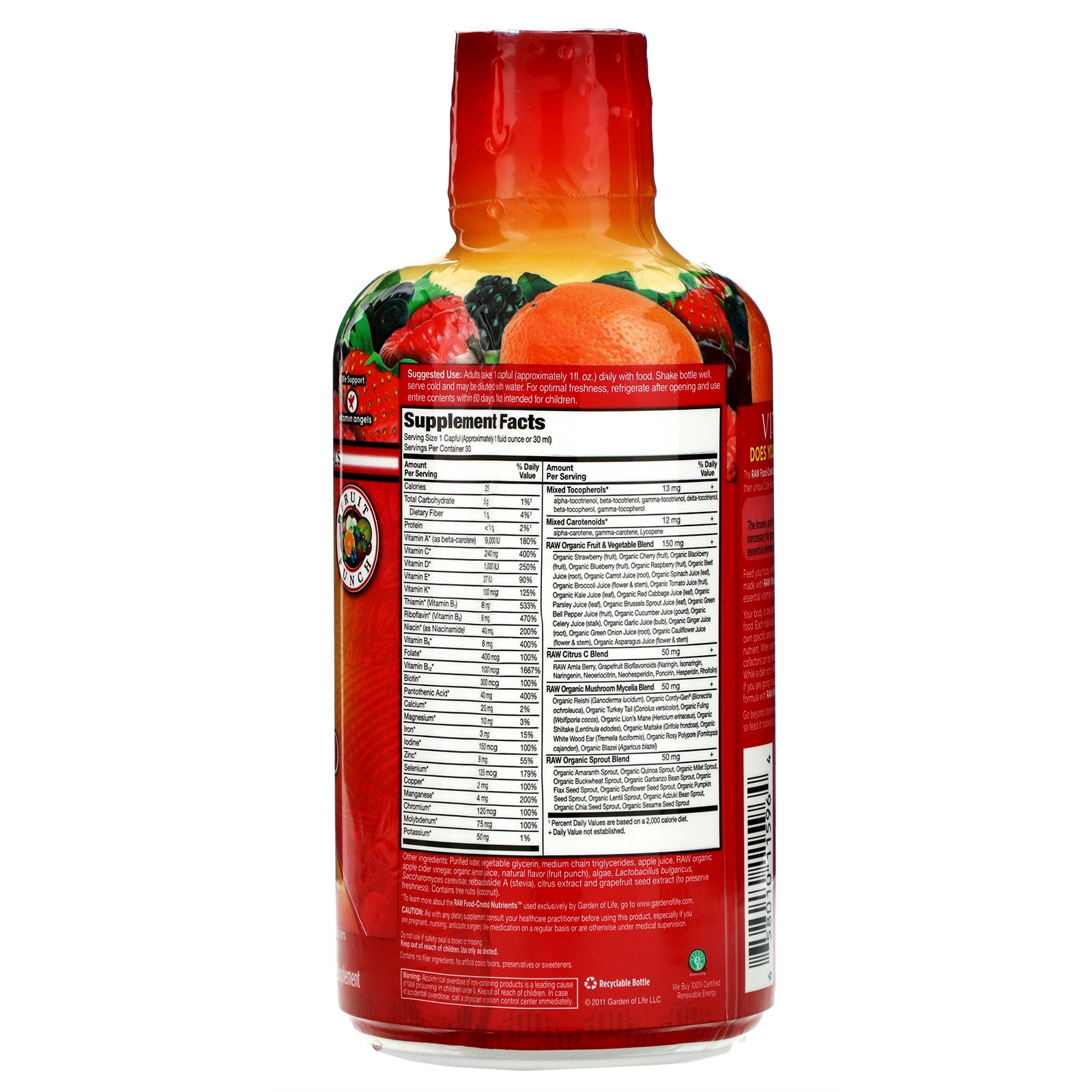 Garden of Life, Vitamin Code Liquid, Multivitamin Formula, Fruit Punch , 30 fl oz (900 ml) - Imagem 2