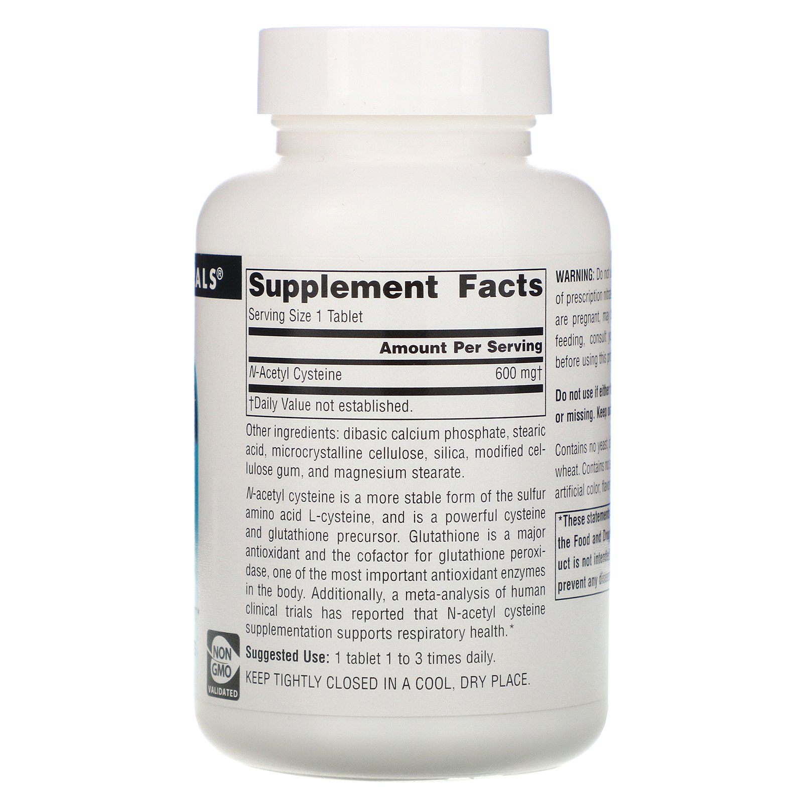 Source Naturals, N-Acetilcisteína, 600 mg, 120 Comprimidos - Imagem 2
