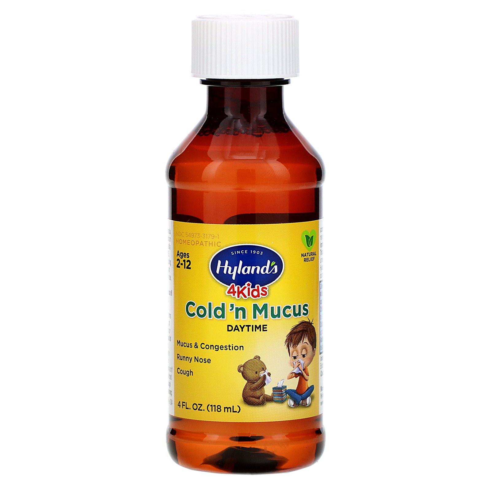 Hyland's, 4 Kids, Cold 'n Mucus, de 2 a 12 Anos, 118 ml (4 fl oz) - Imagem 3