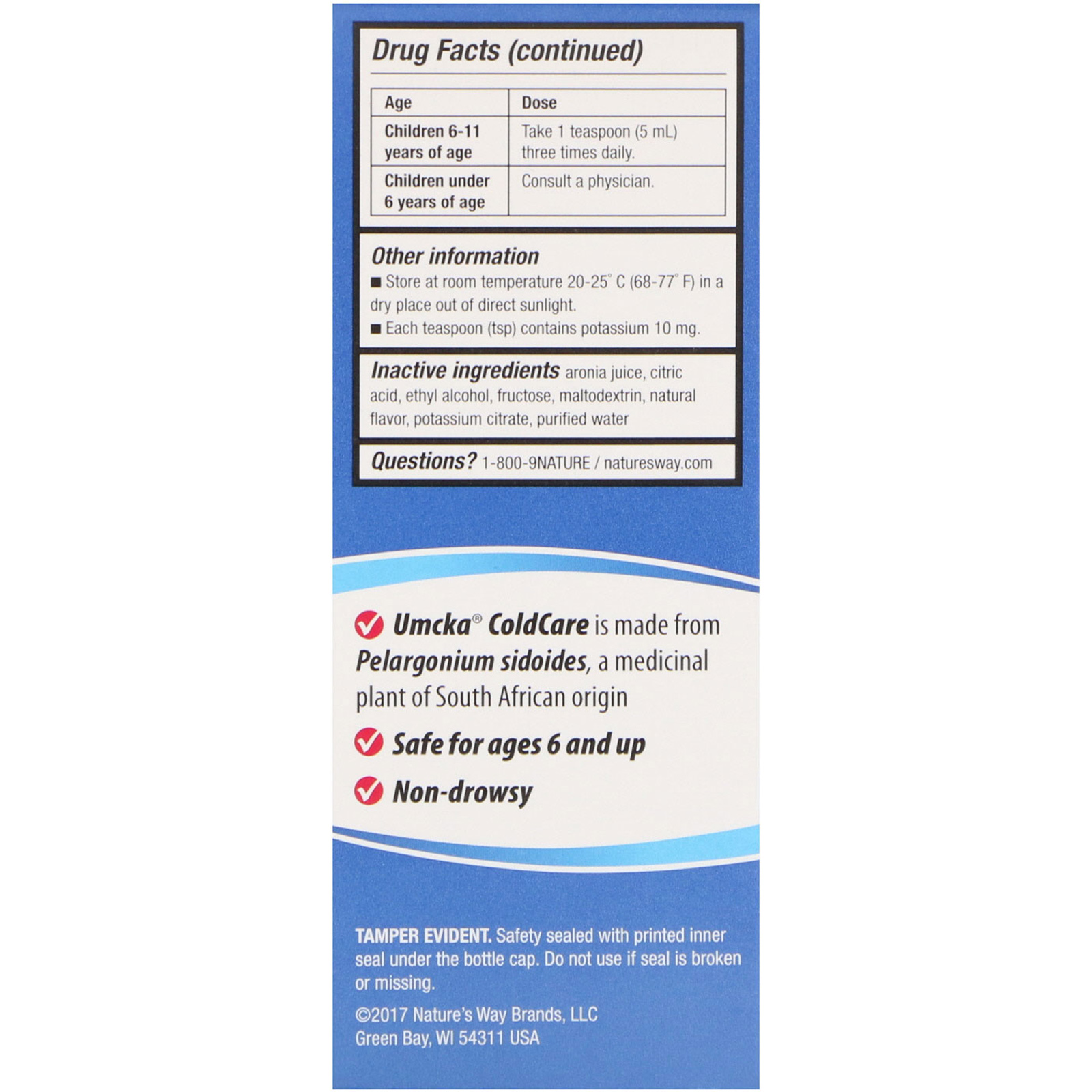 Nature's Way, Umcka, ColdCare, Syrup, For Ages 6 & Up, Cherry Flavored, 4 fl oz (120 ml) - Imagem 3