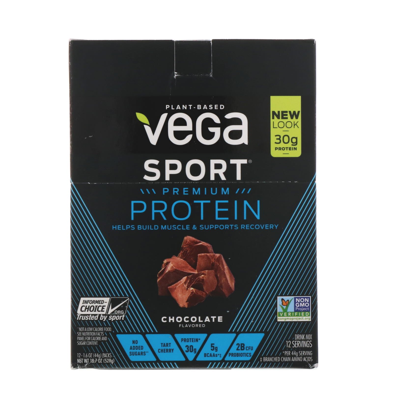 Vega, Protein, Chocolate, 12 Pack, 1.6 oz (44 g) Each - Imagem 4
