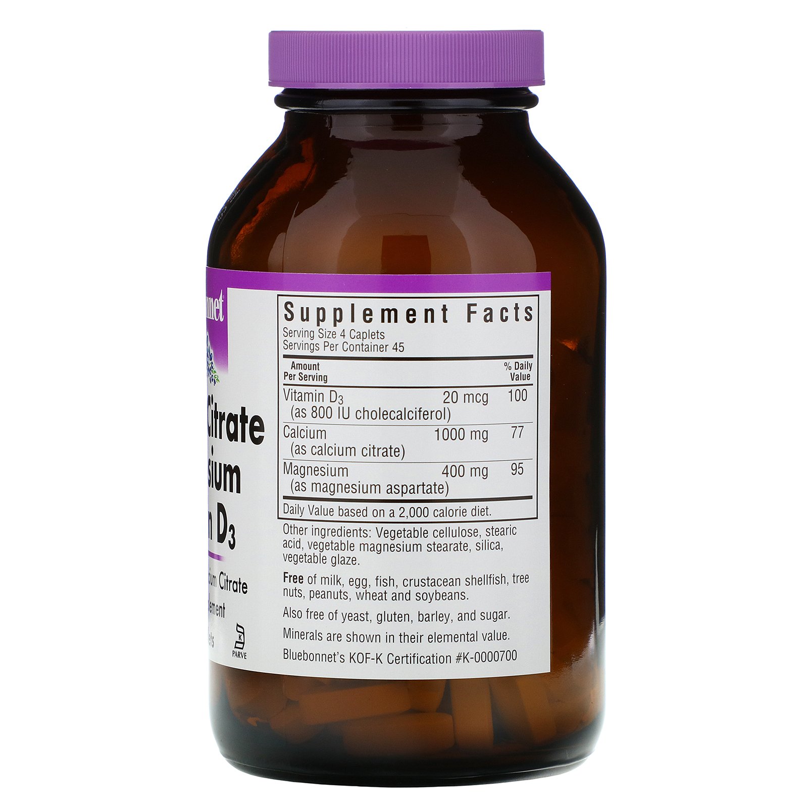 Bluebonnet Nutrition, Citrato de Cálcio Magnésio Vitamina D3, 180 Cápsulas - Imagem 2