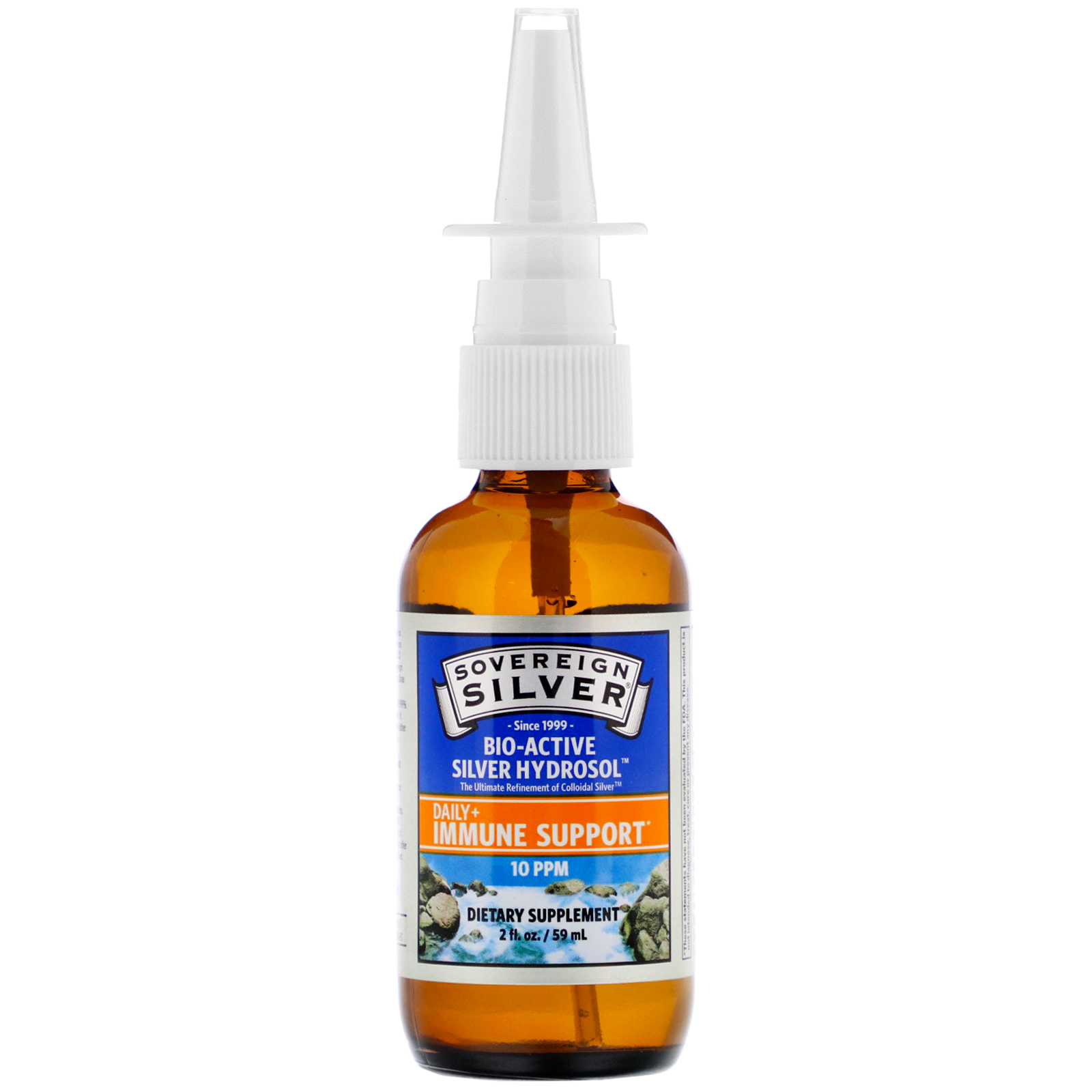 Sovereign Silver, Bio-Active Silver Hydrosol, Spray Vertical, 10 ppm, 59 ml (2 fl oz) - Imagem 3