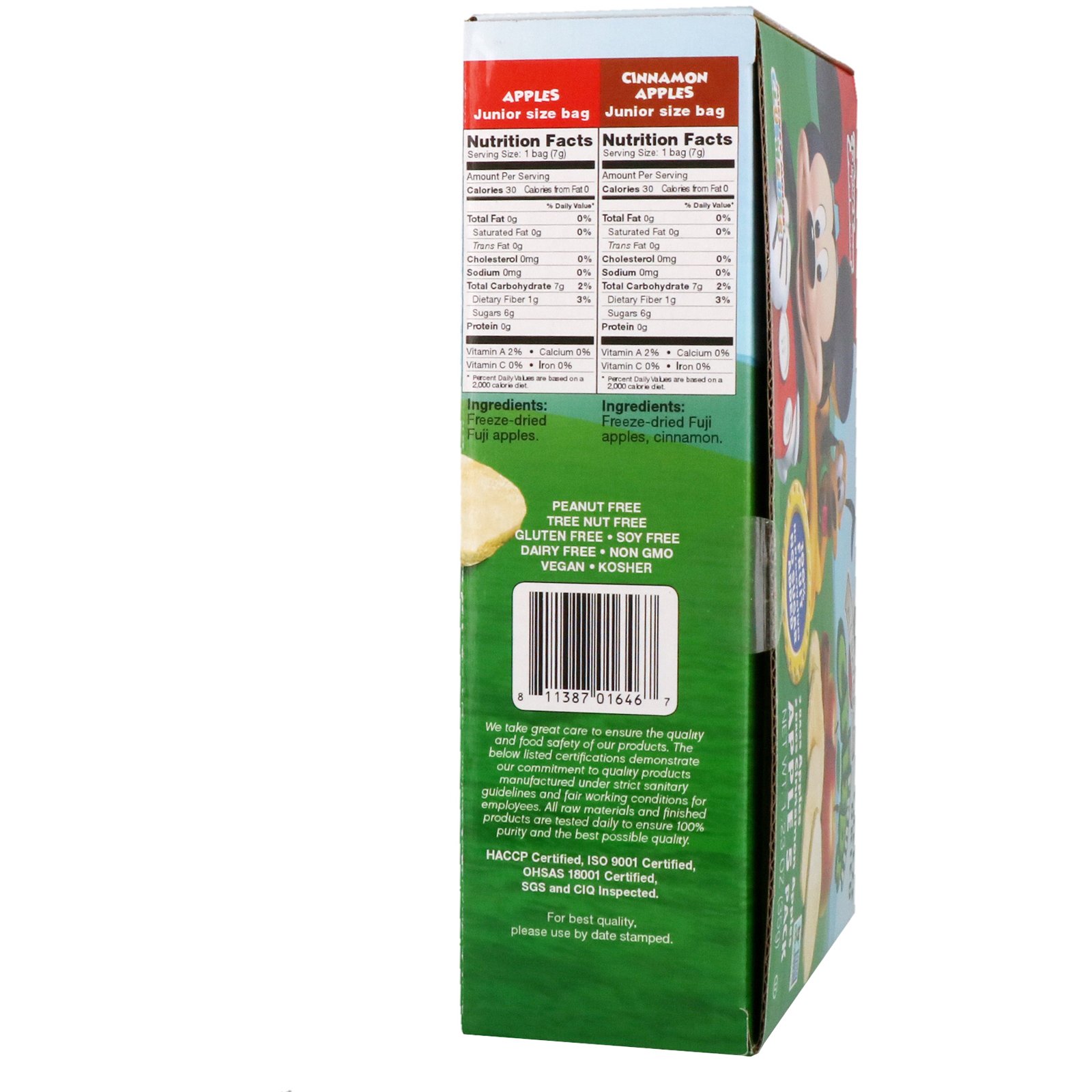 Brothers-All-Natural, Crocantes de Frutas, Disney Junior, Maçã e Maçã com Canela, 5 unidades, 1,23 oz (35 g) - Imagem 2