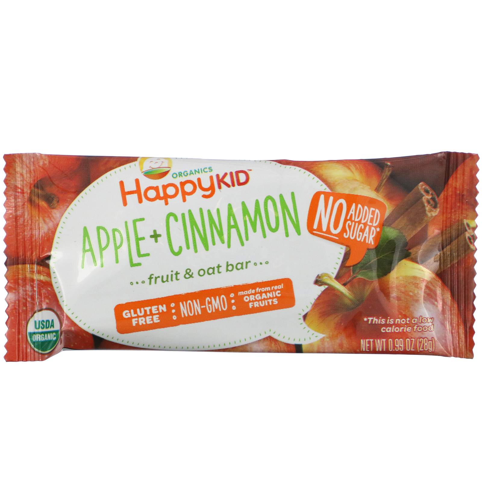 Happy Family Organics, Happy Kid, Maçã e Canela, Barra de Frutas e Aveia, 5 Barras, 28 g Cada - Imagem 3