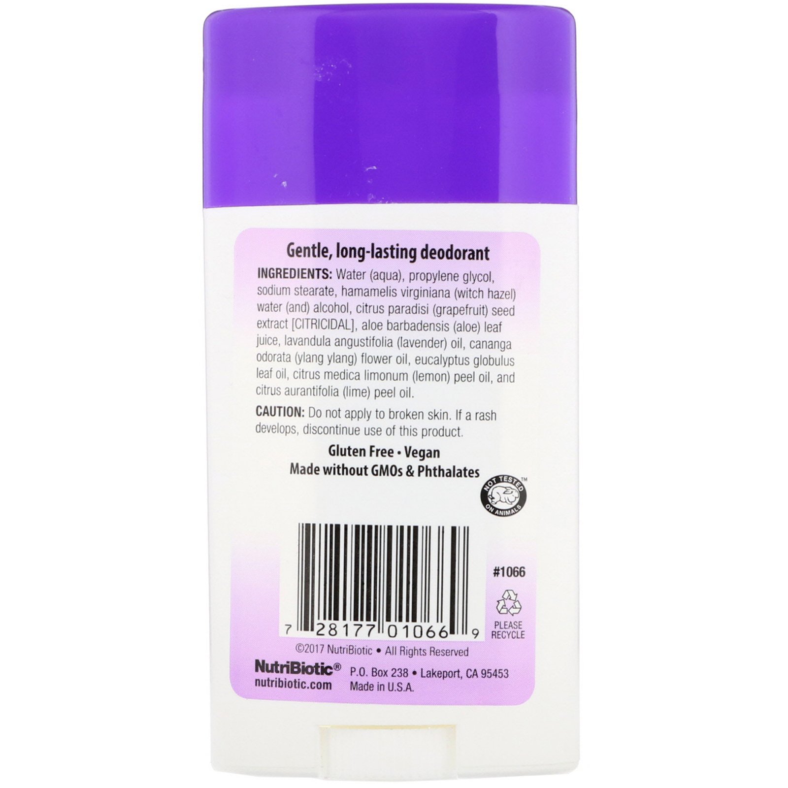 NutriBiotic, Deodorant, Lavender, 2.6 oz (75 g) - Imagem 2
