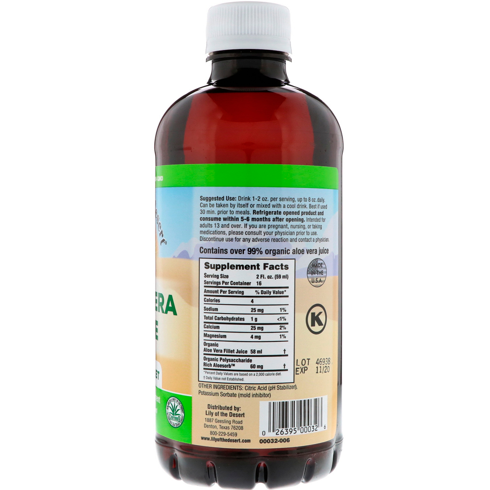 Lily of the Desert, Suco de Aloe Vera, Parte Interna, 946 ml (32 fl oz) - Imagem 2
