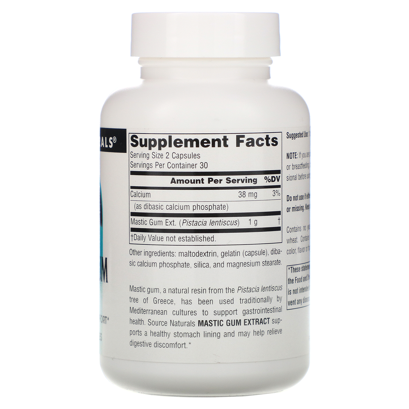 Source Naturals, Extrato de Goma de Mástique, 60 Cápsulas - Imagem 2