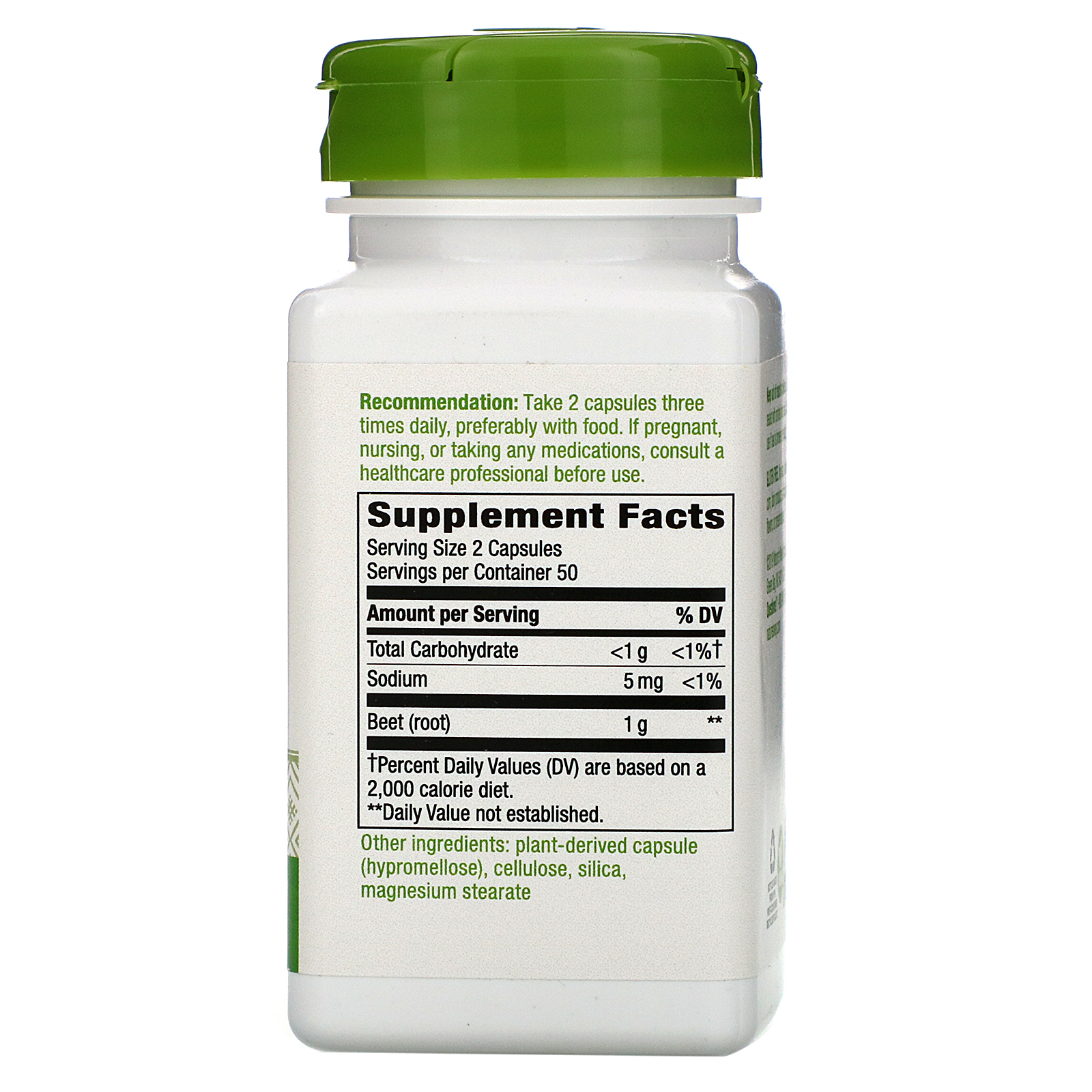 Nature's Way, Beet Root, 1,000 mg, 100 Vegan Capsules - Imagem 2