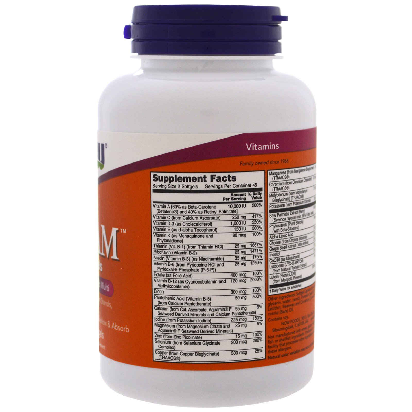 Now Foods, ADAM, Multivitamínico Superior para Homens, 90 Softgels - Imagem 2