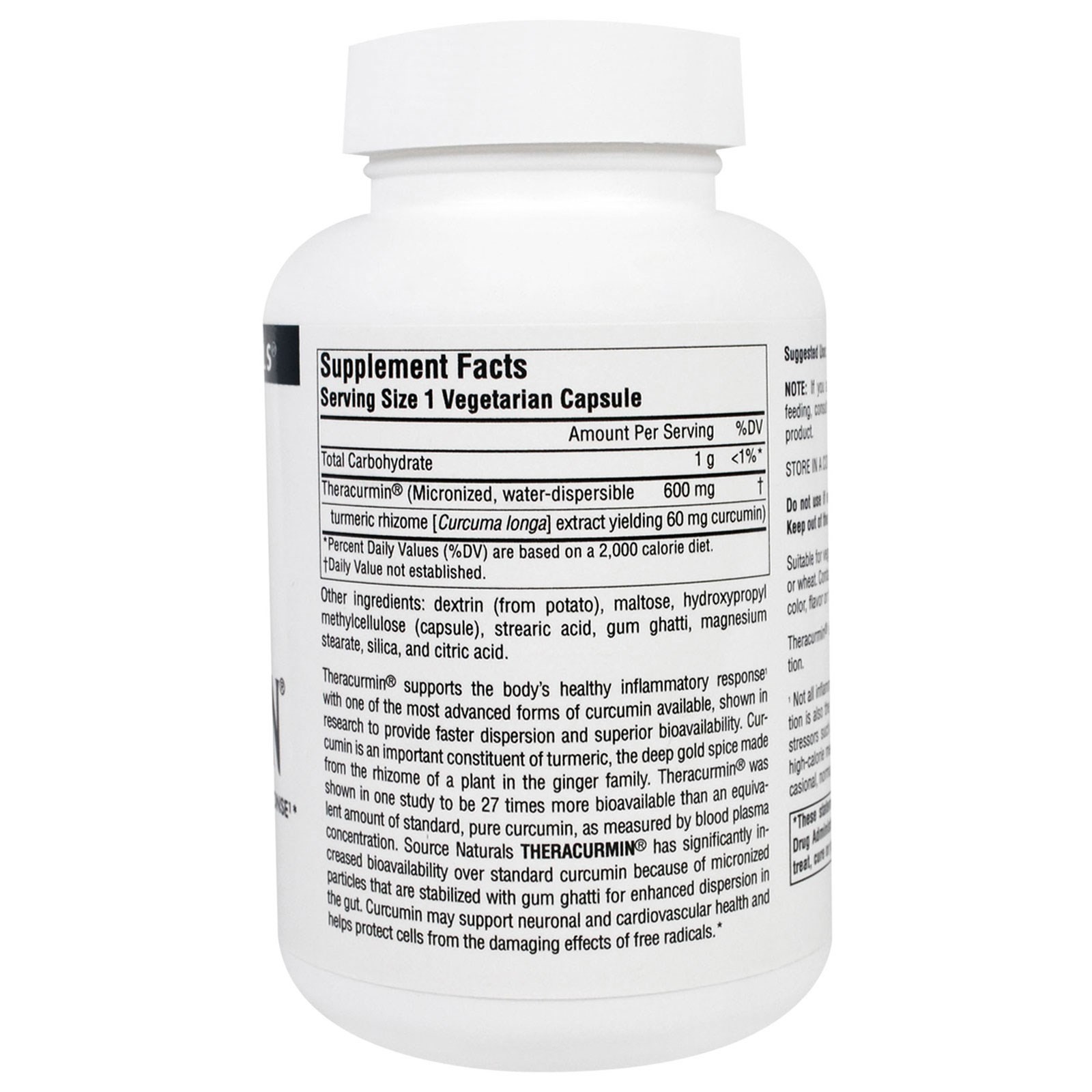 Source Naturals, Theracurmin, 600 mg, 60 Vegetarian Capsules - Imagem 2