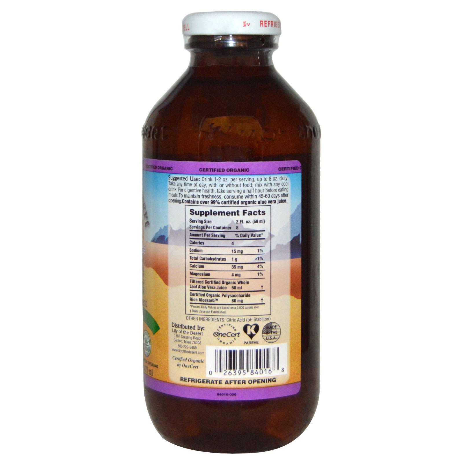 Lily of the Desert, Suco Aloé Vera Orgânico, Folha Inteira, 16 fl oz (473 ml) - Imagem 2