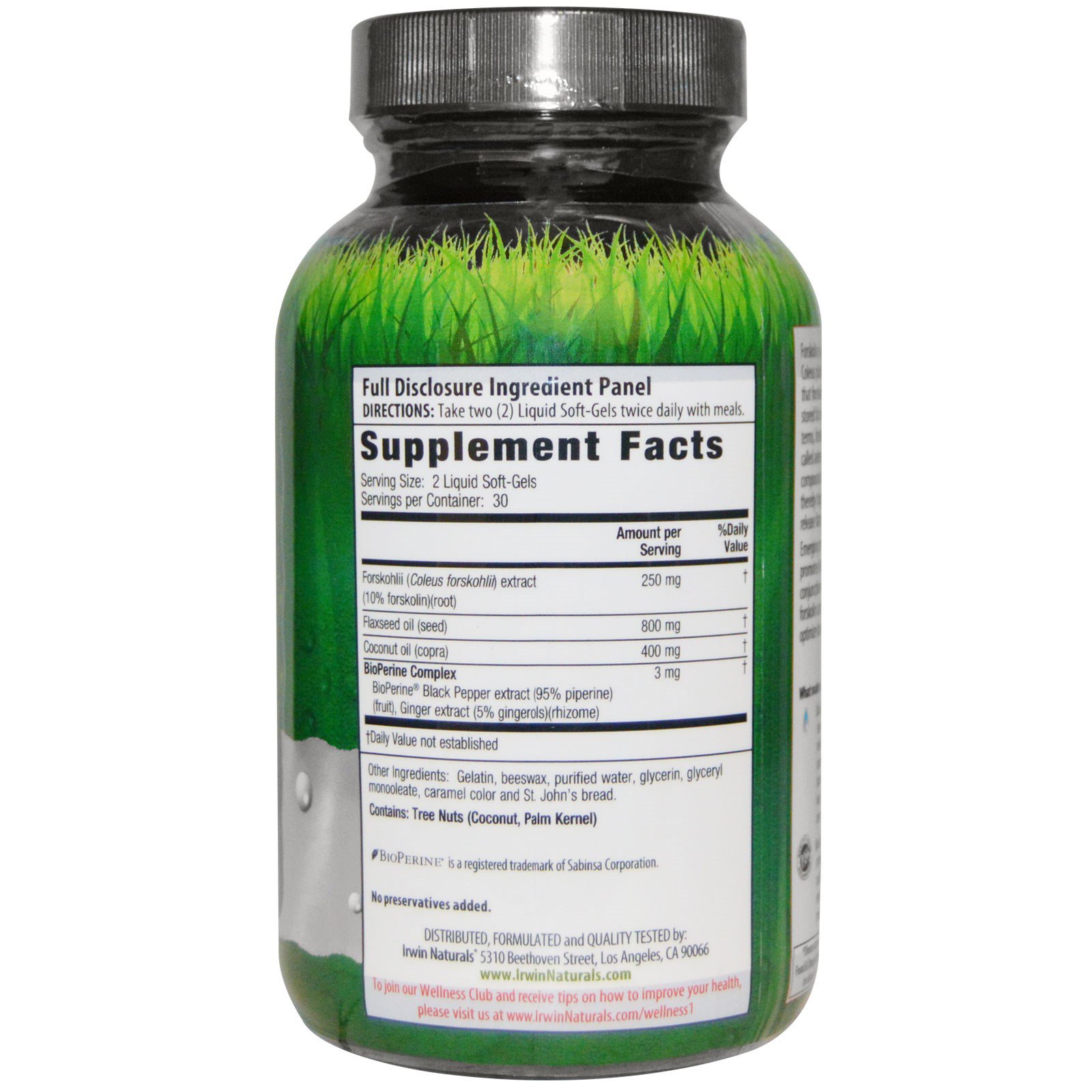 Irwin Naturals, Forskolin, Fat-Loss Diet, 60 Cápsulas em Gel Líquidas - Imagem 2