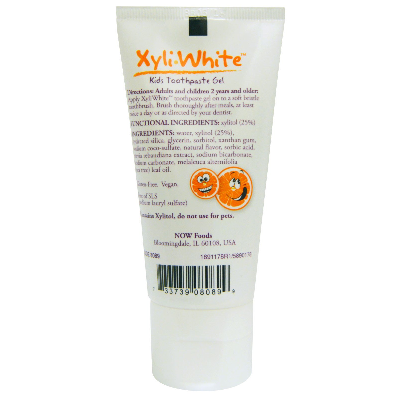 Now Foods, Solutions, XyliWhite, Creme Dental em Gel para Crianças, Toque de Laranja 85 g (3 oz) - Imagem 2