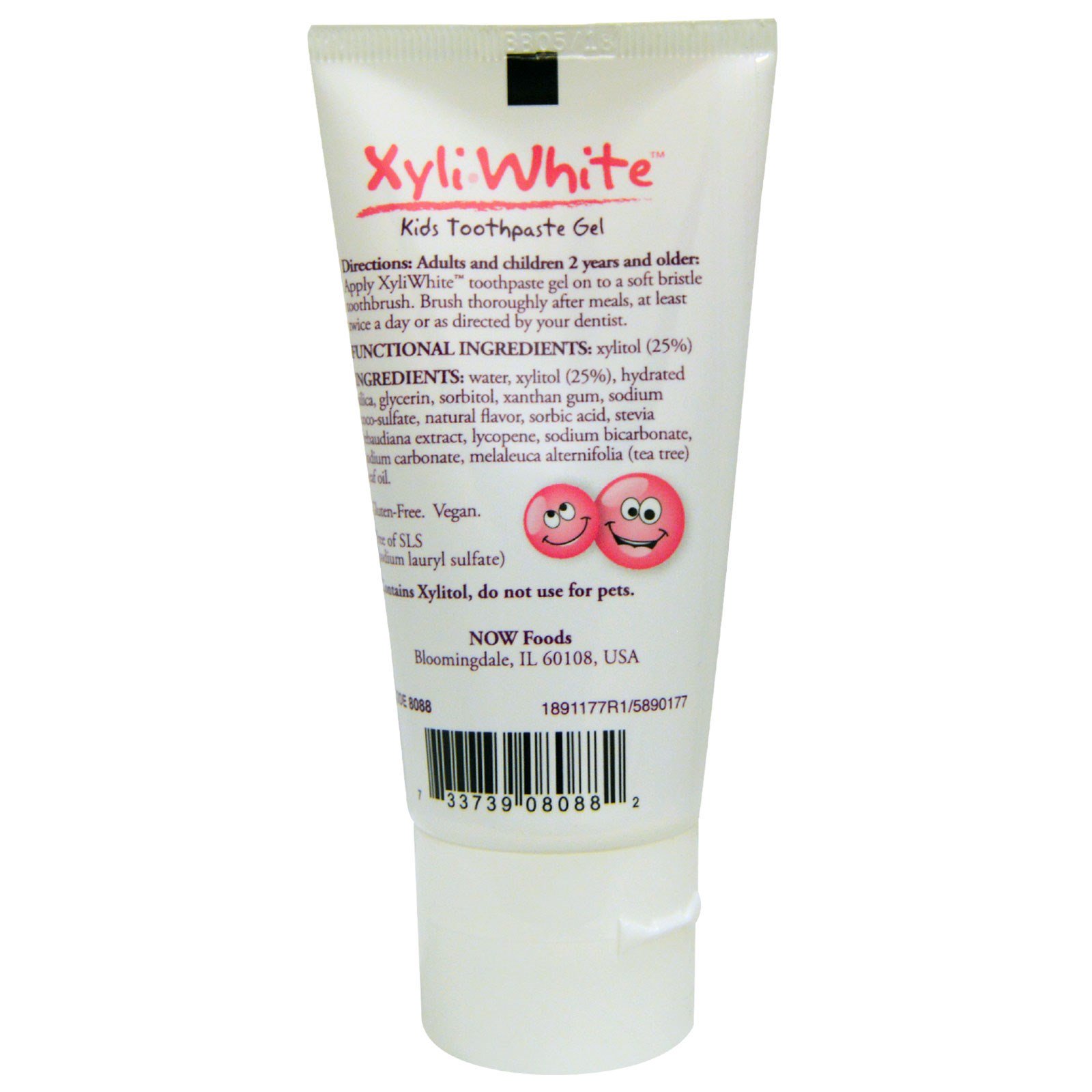 Now Foods, Solutions, XyliWhite, Gel Dental Infantil, Splash de Chiclete, 85 g (3 oz) - Imagem 2
