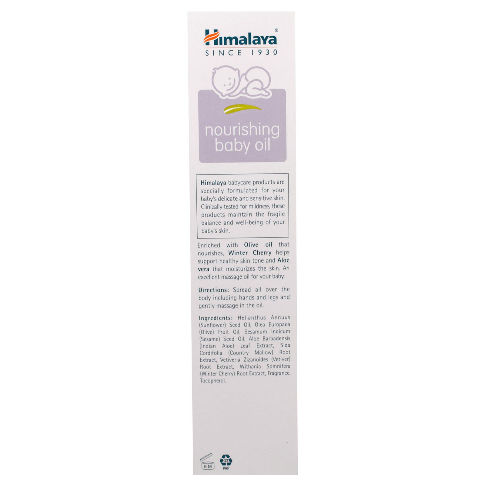 Himalaya, Óleo Nutritivo de Bebês, Óleo de Oliva e Cereja Whitania, 200 ml - Imagem 2