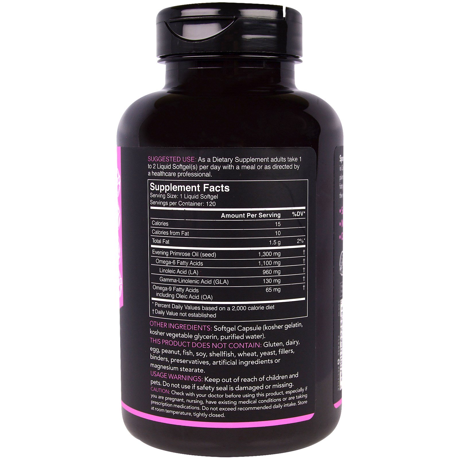Sports Research, Óleo de Prímula, 1300 mg, 120 Cápsulas Softgel - Imagem 2