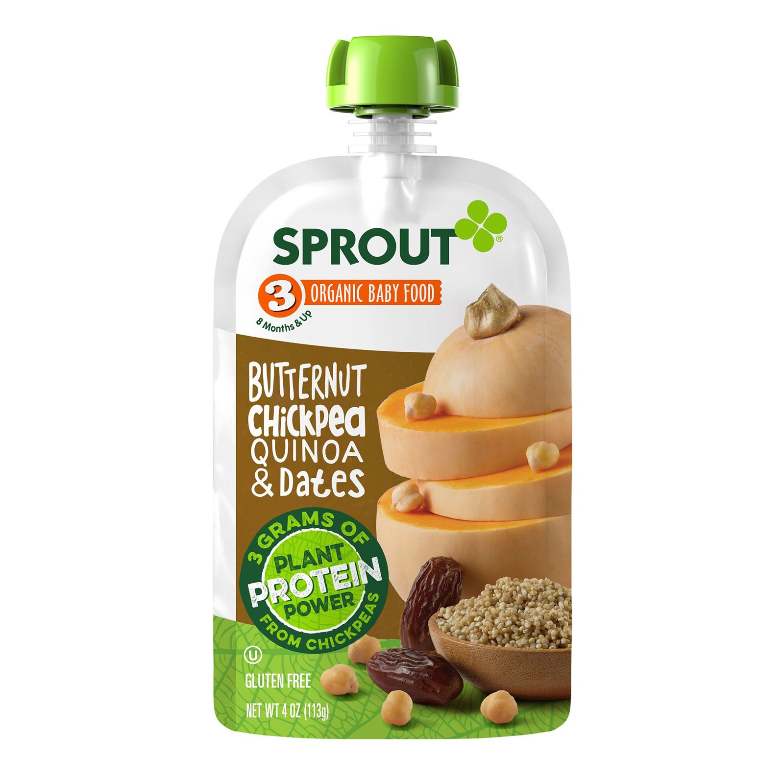 Sprout Organic, Alimento para Bebês, Estágio 3, Abóbora-menina, Grão-de-bico, Quinoa a Tâmaras, 4 oz (113 g)