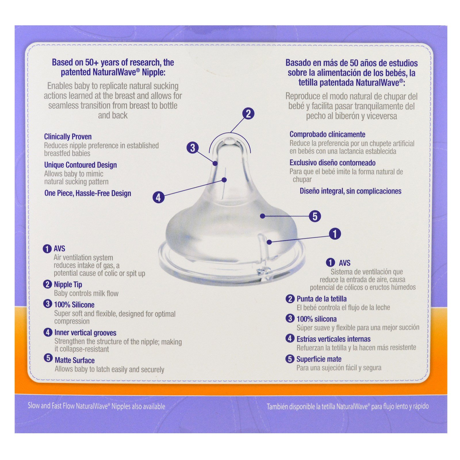 Lansinoh, Mamadeiras com bico Natural Wave, fluxo médio, 3 mamadeiras, 8 oz (240 ml) cada - Imagem 2