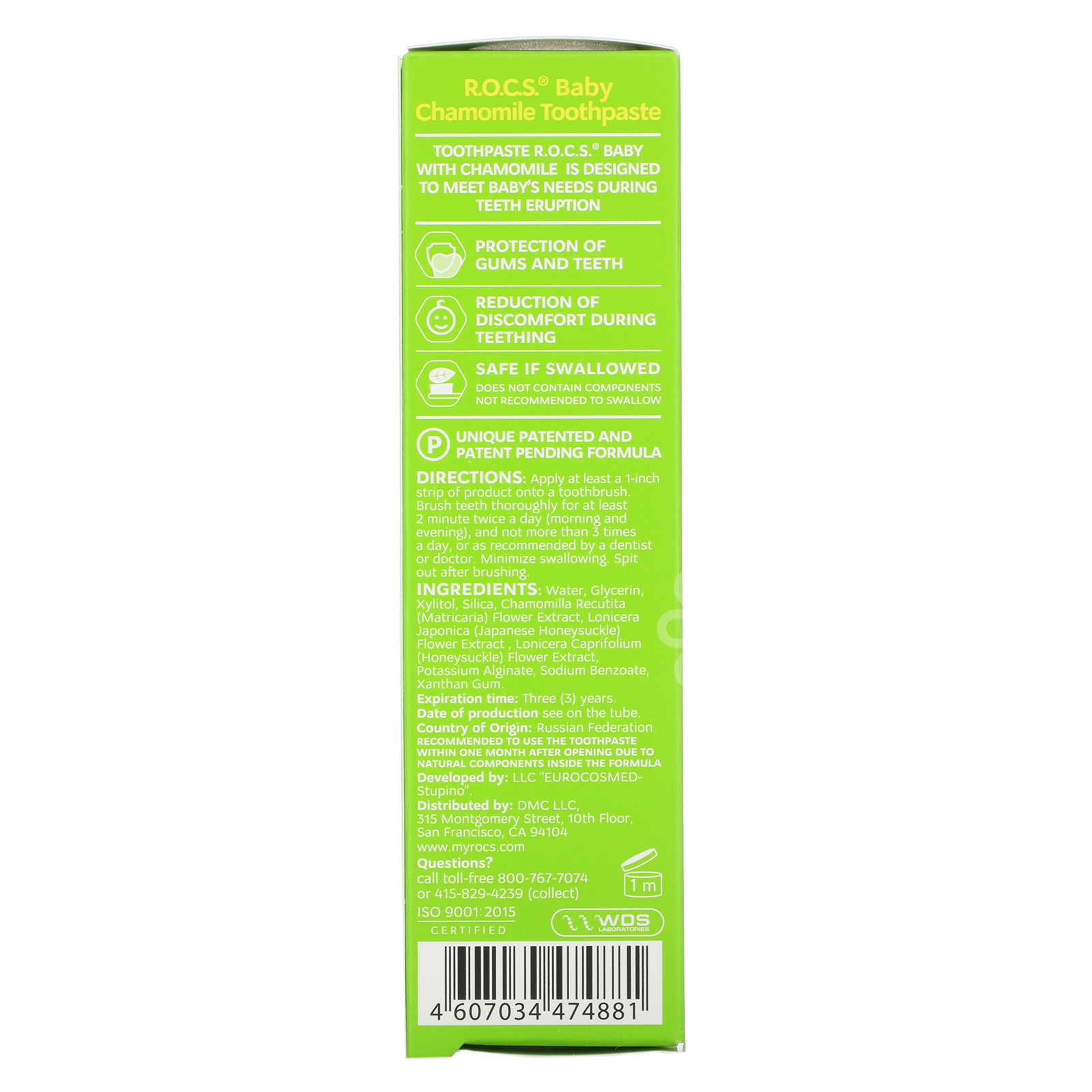 R.O.C.S. , Baby, Chamomile Toothpaste, 0-3 Years, 1.6 oz (45 g) - Imagem 3