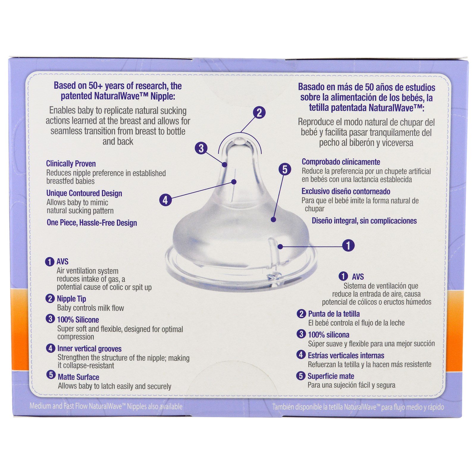 Lansinoh, Mamadeira com Bico Onda Natural, Fluxo Lento, 3 Mamadeiras, 5 oz (160 ml) Cada - Imagem 2