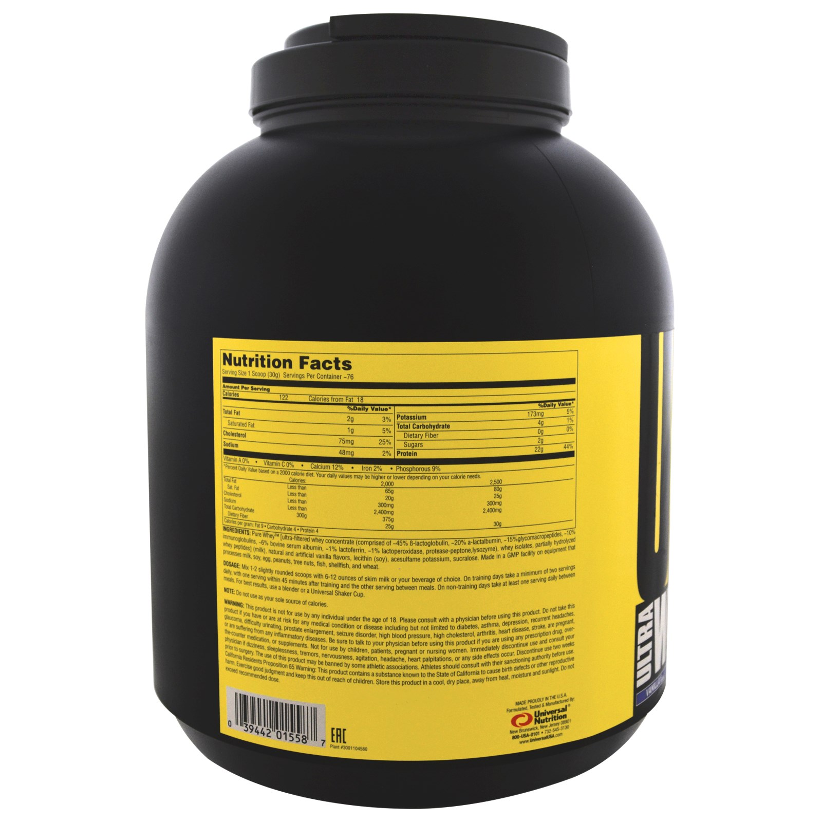 Universal Nutrition, Ultra Whey Pro, Proteína em Pó, Sorvete de Baunilha, 5 lbs (2,27 kg) - Imagem 2