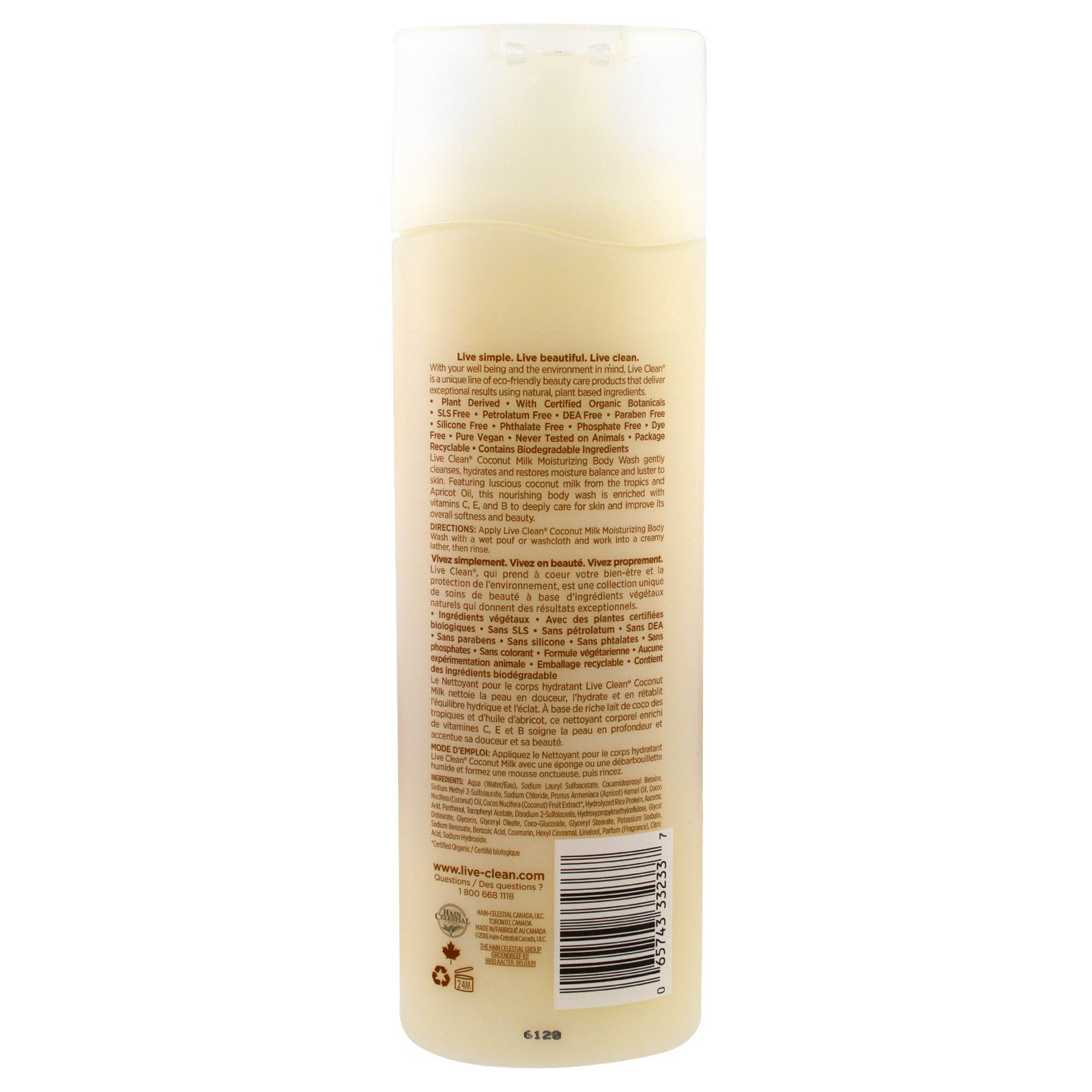 Live Clean, Sabonete Líquido Hidratante para o Corpo, Leite de Coco, 500 ml (17 fl oz) - Imagem 2
