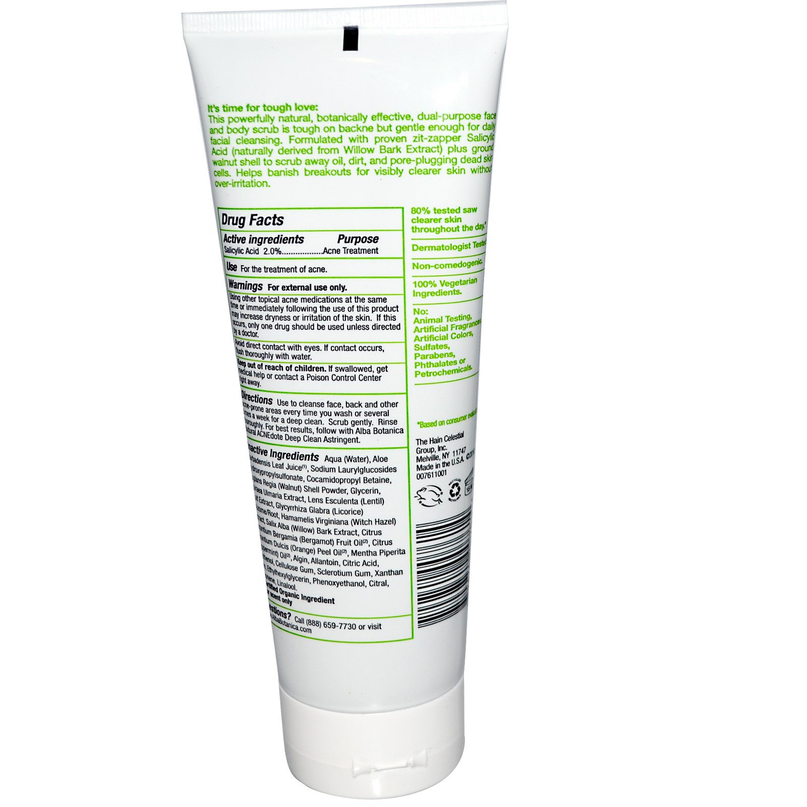 Alba Botanica, Acne Dote, Esfoliante para o Rosto e o Corpo, Sem Óleo, 227 g (8 oz) - Imagem 2