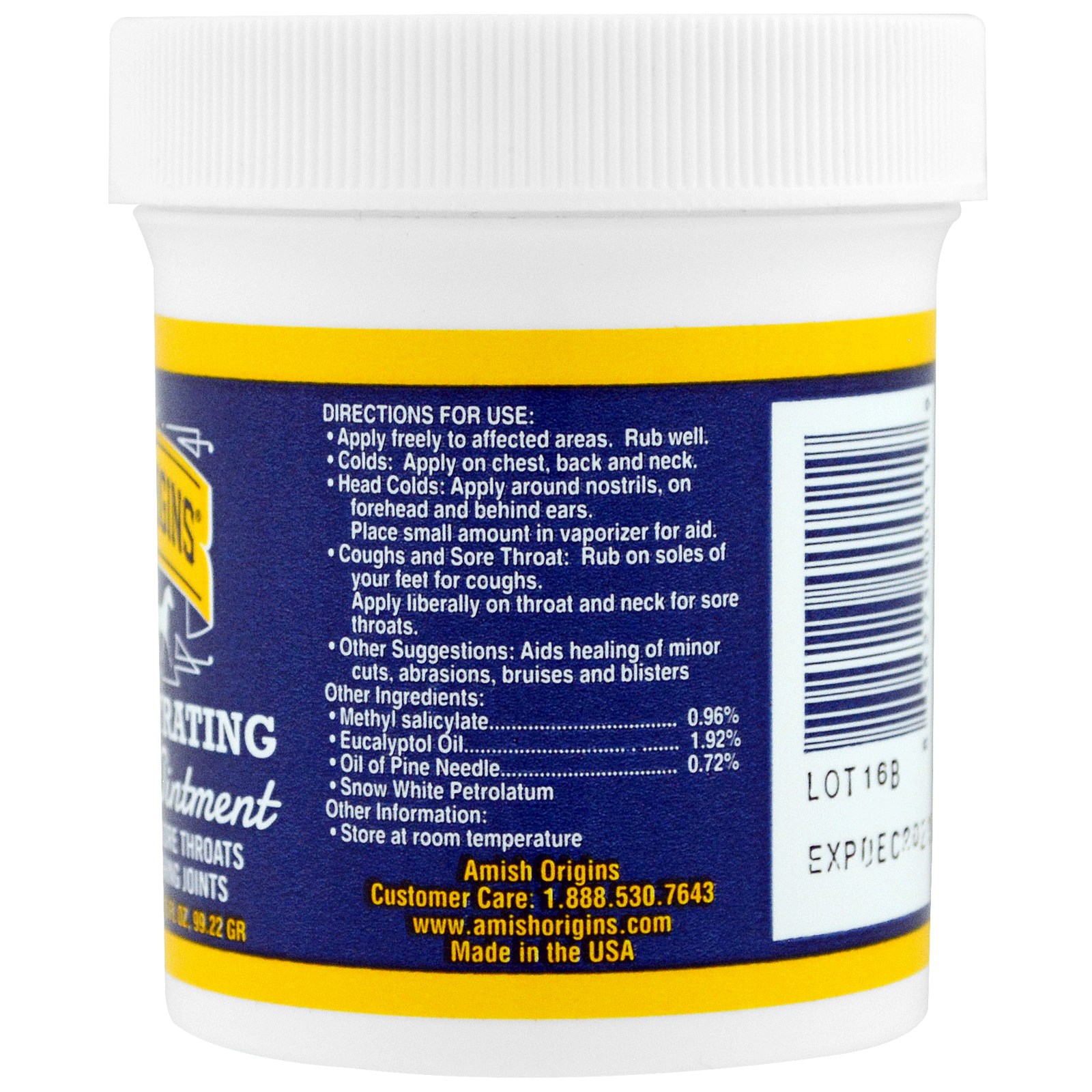 Amish Origins, Pomada Profundamente Penetrante para Alívio da Dor, 3,5 oz (99,22 g) - Imagem 2