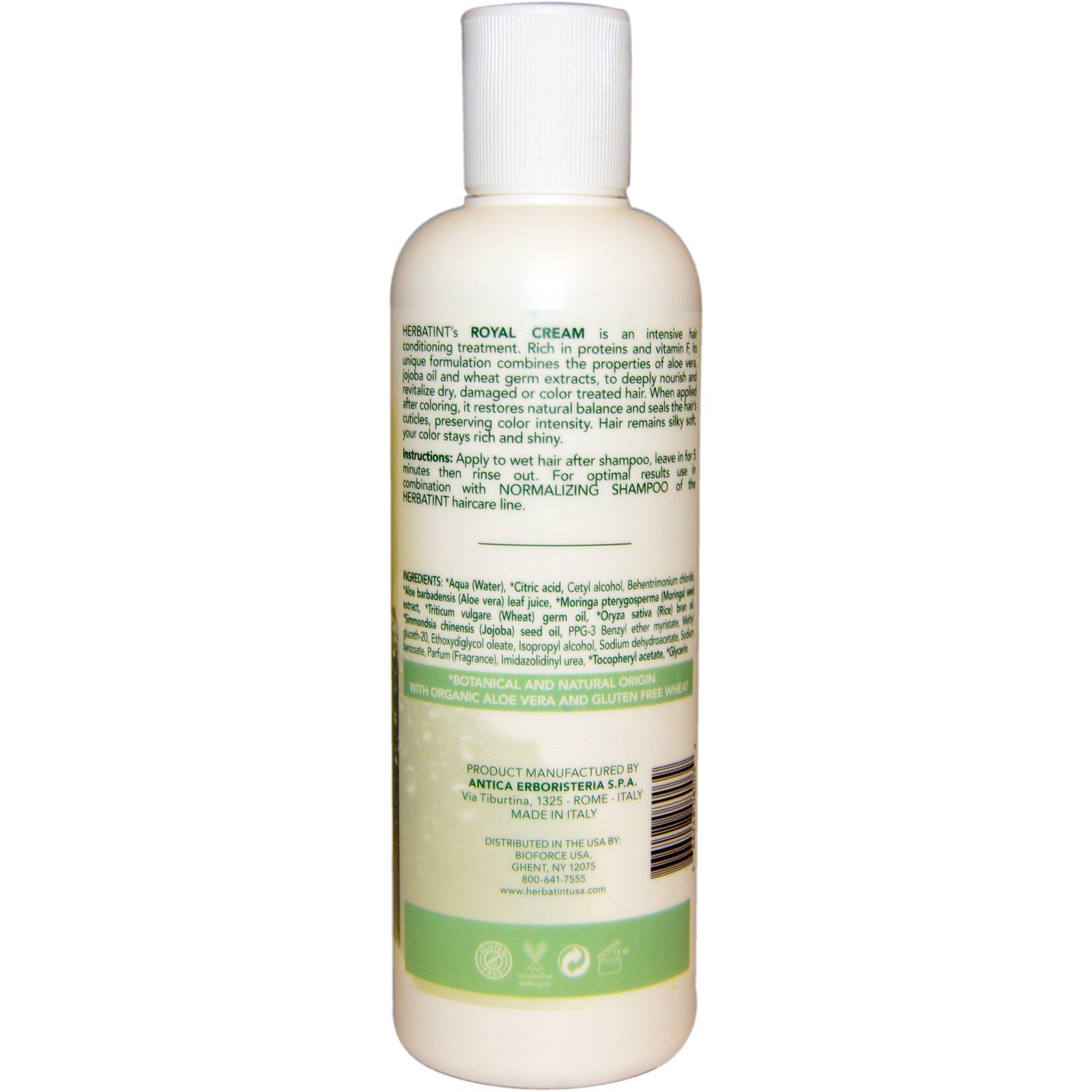 Herbatint, Condicionador Creme Real, Aloe Vera, Óleo de Jojoba, Trigo, 8.79 fl oz (260 ml) - Imagem 2