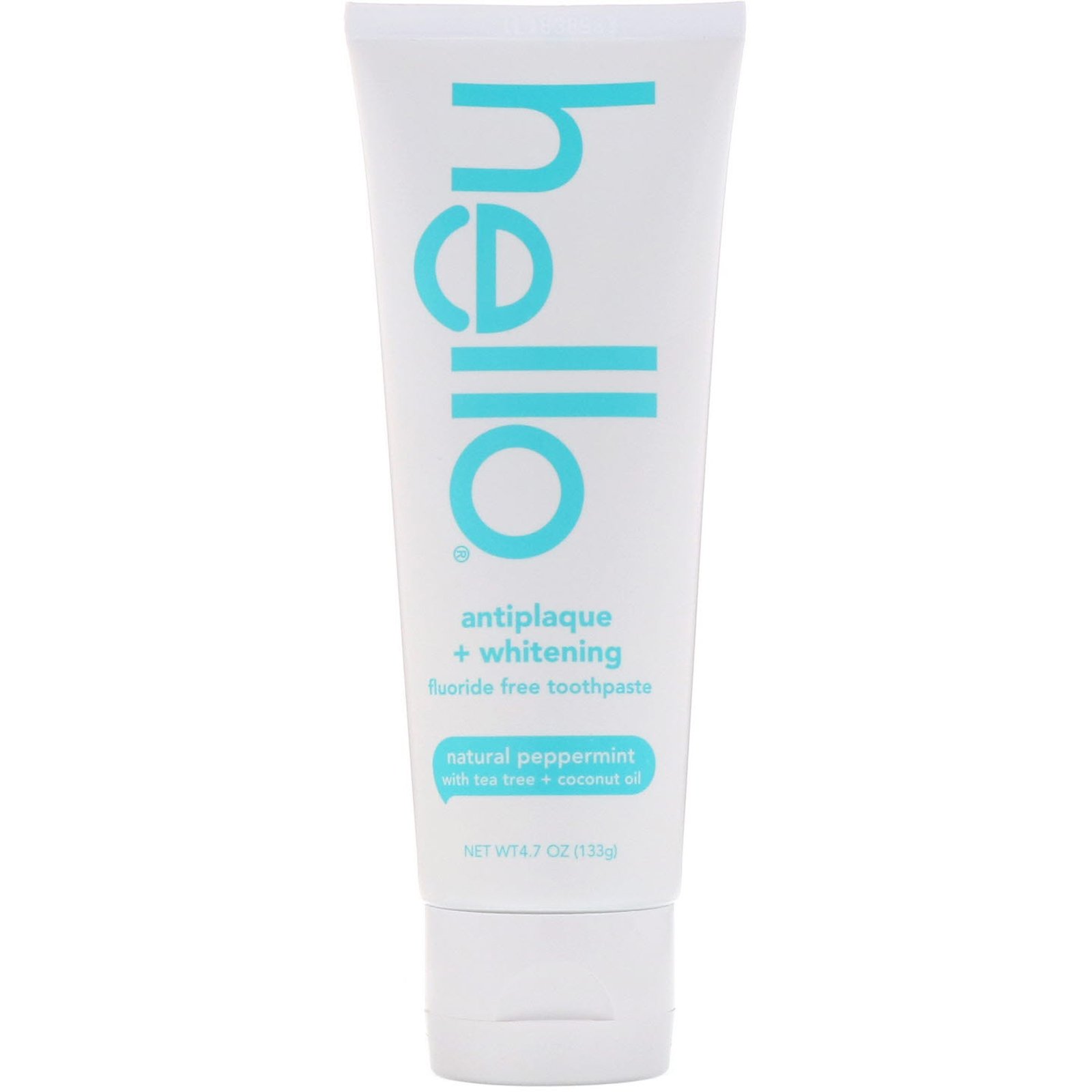 Hello, Creme Dental sem Flúor, Antiplaca + Branqueamento, Hortelã Natural, 4,7 oz (133 g) - Imagem 3