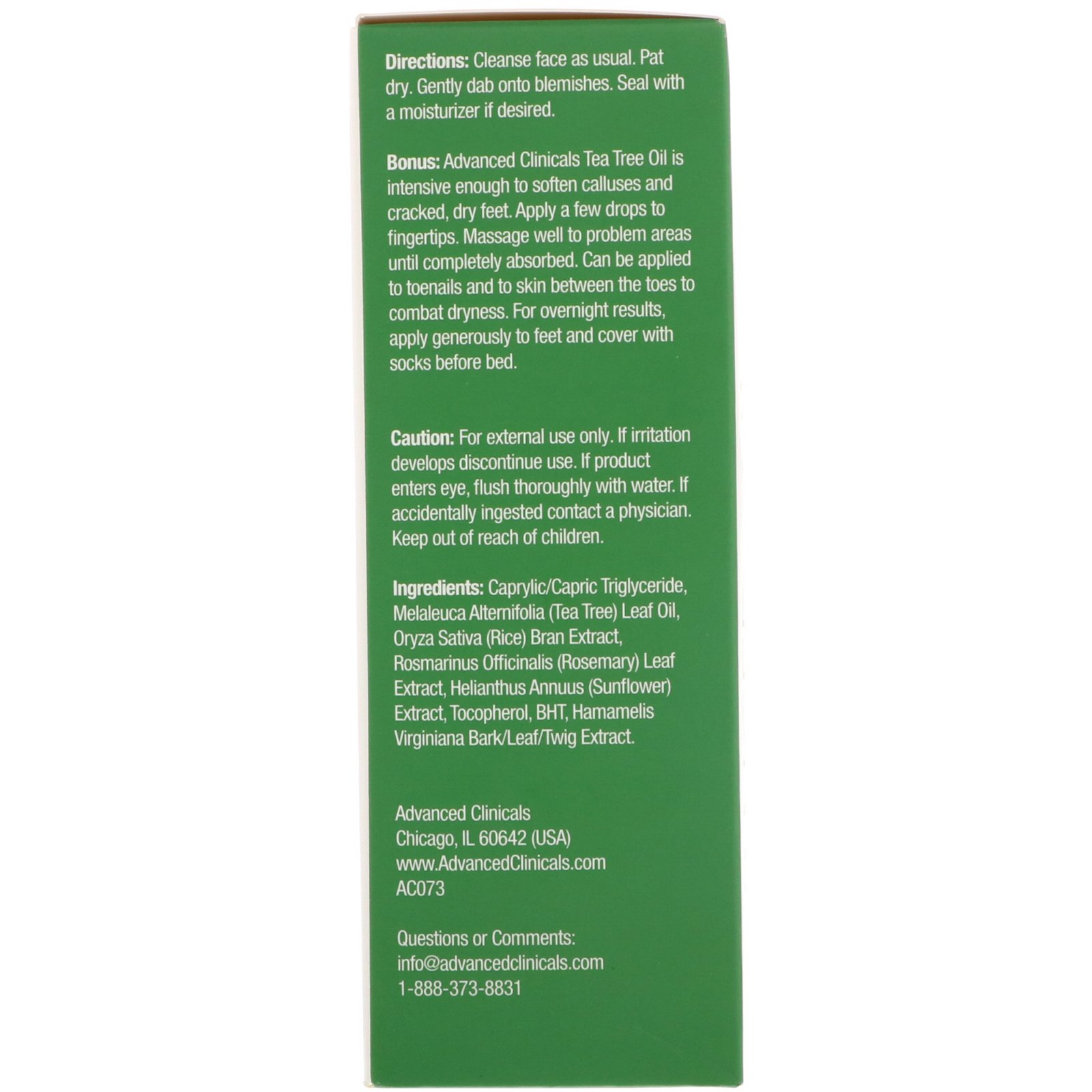 Advanced Clinicals, Tea Tree Oil, 1.8 fl oz (53 ml) - Imagem 2