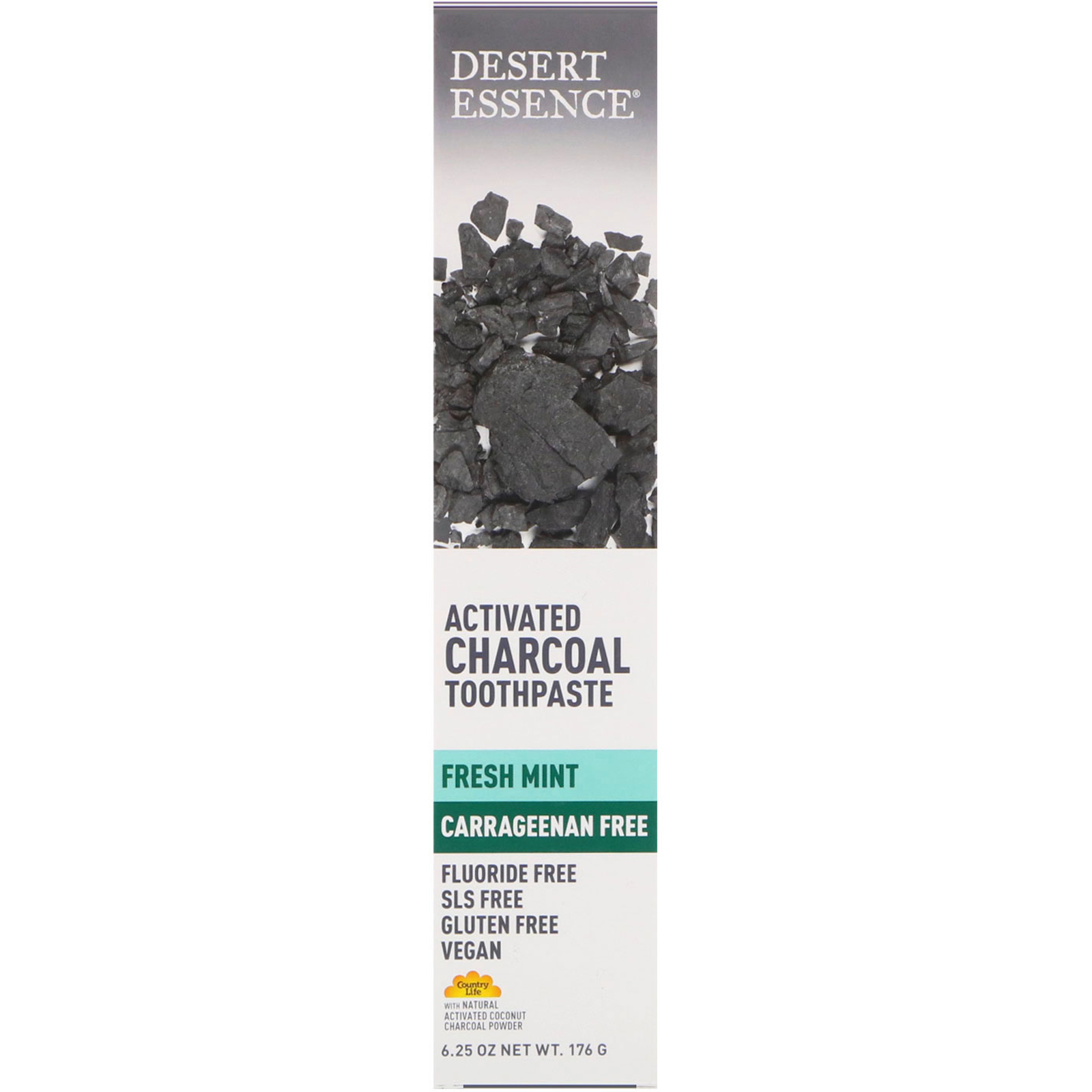 Desert Essence, Activated Charcoal Toothpaste, Fresh Mint, 6.25 oz (176 g)