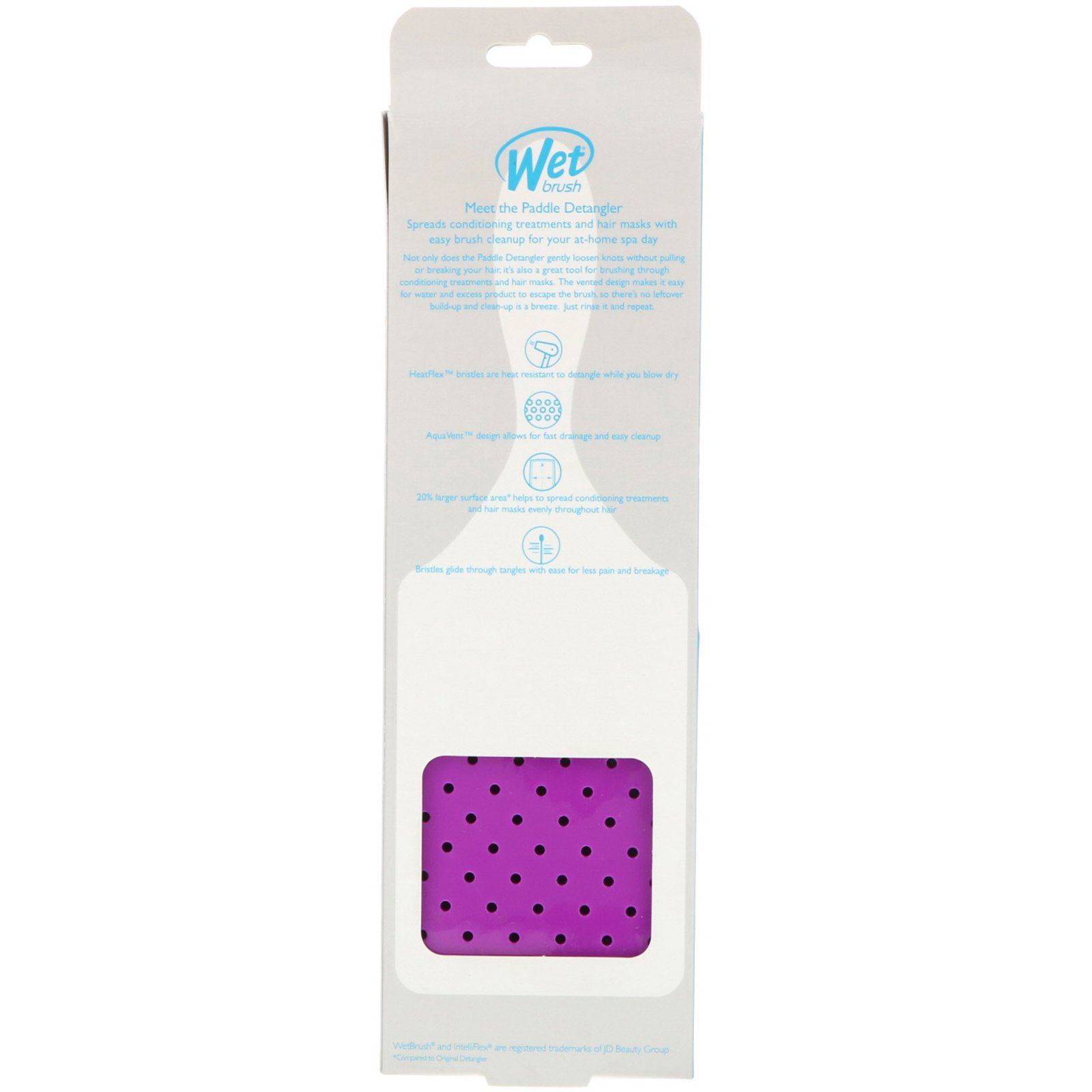 Wet Brush, Paddle Detangler Brush, Purple, 1 Brush - Imagem 3