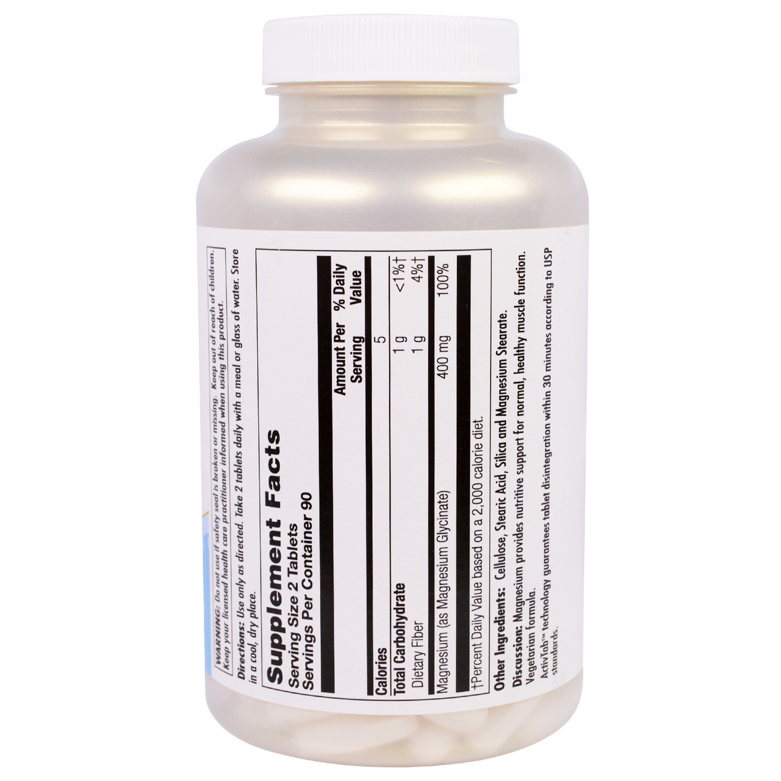 KAL, Glicinato de magnésio 400, 400 mg, 180 Comprimidos - Imagem 2