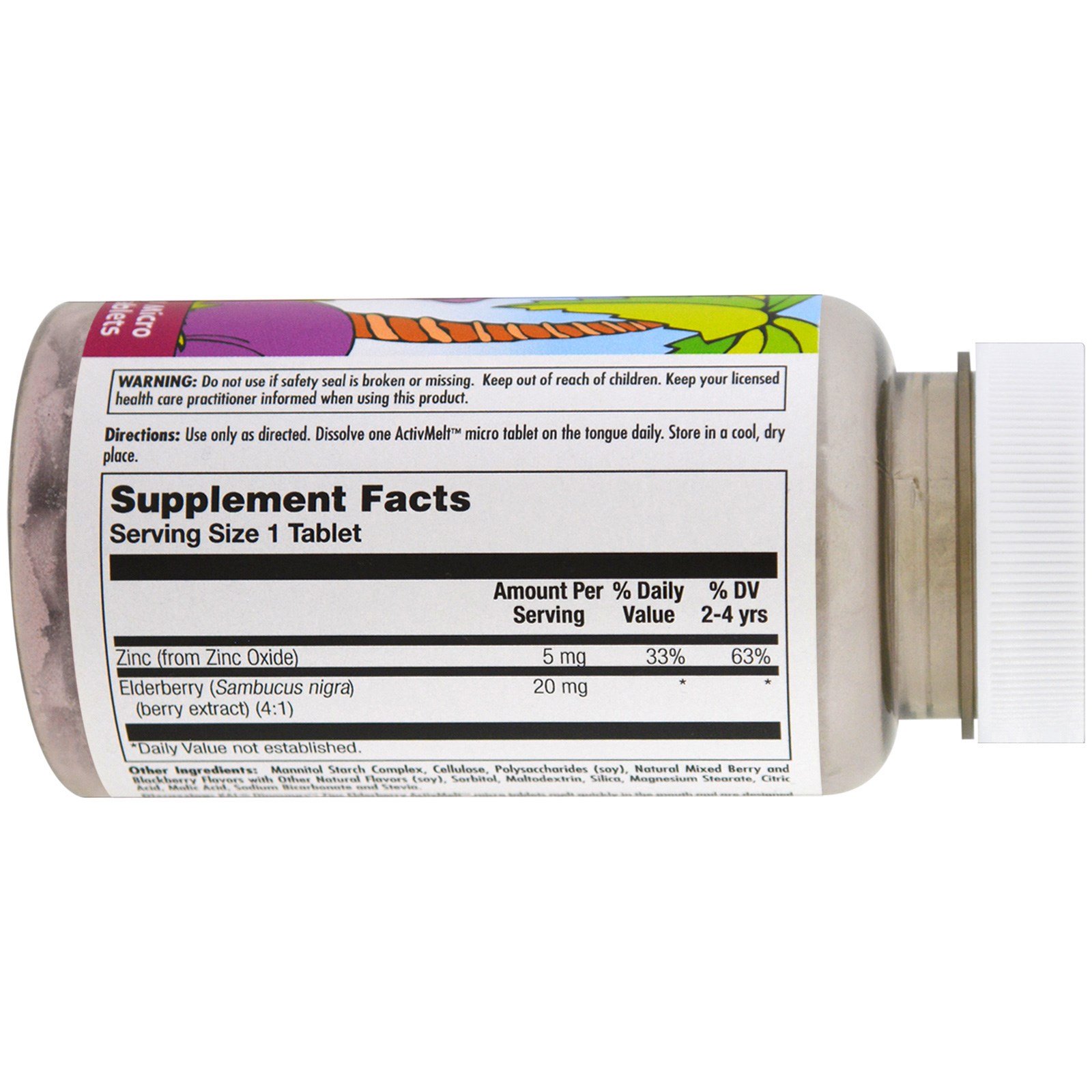 KAL, Zinco e Sabugueiro ActivMelt, Mistura de Bagas, 90 Microcomprimidos - Imagem 2