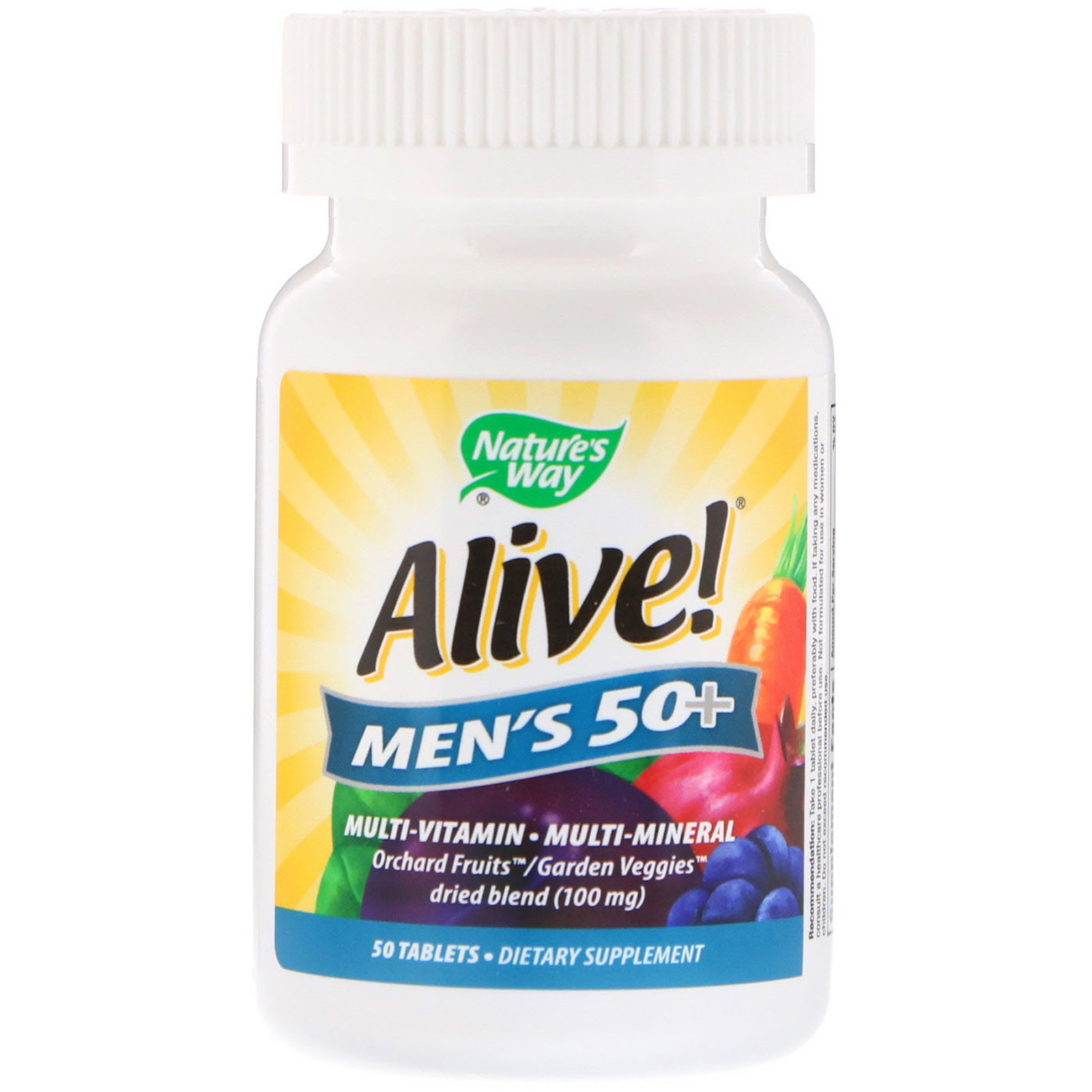 Nature's Way, Alive! Multivitamínico Completo para Homens Acima dos 50, 50 Comprimidos - Imagem 3