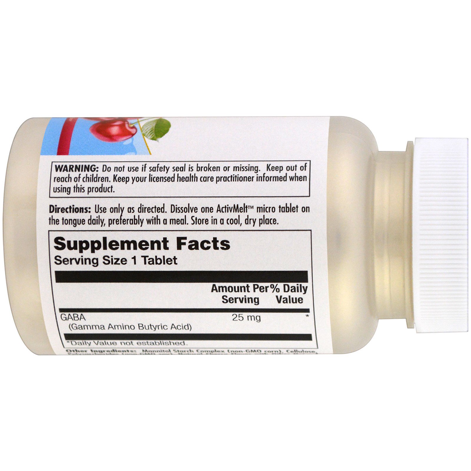 KAL, GABA, Cherry, 25 mg , 120 Micro Tablets - Imagem 2