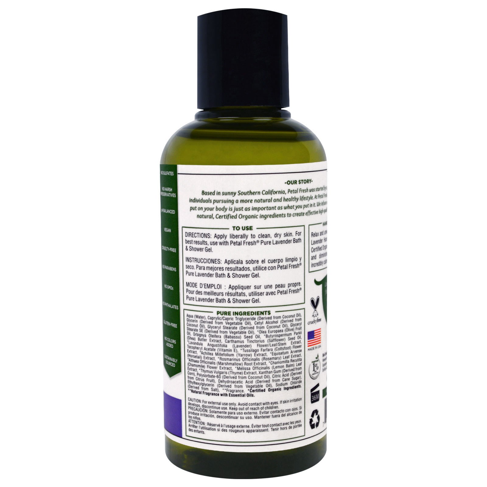 Petal Fresh, Puro, Loção Suavizante para Mãos e Corpo, Lavanda, 90 ml - Imagem 2