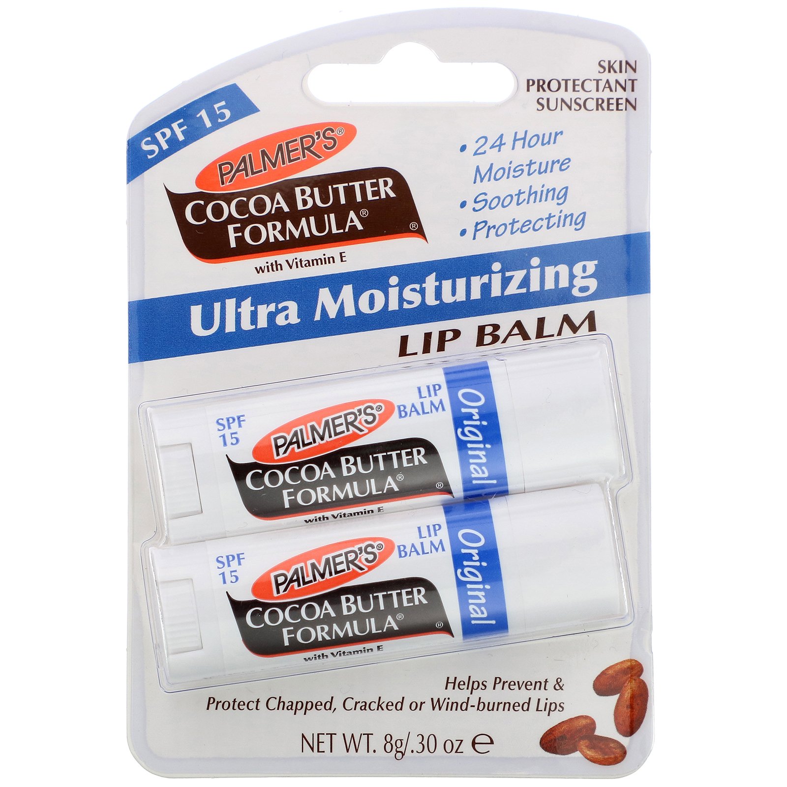Palmer's, Bálsamo Labial Ultra Hidratante, FPS 15, Original, 2 Embalagens, 0,30 onças (0,8 g) - Imagem 2