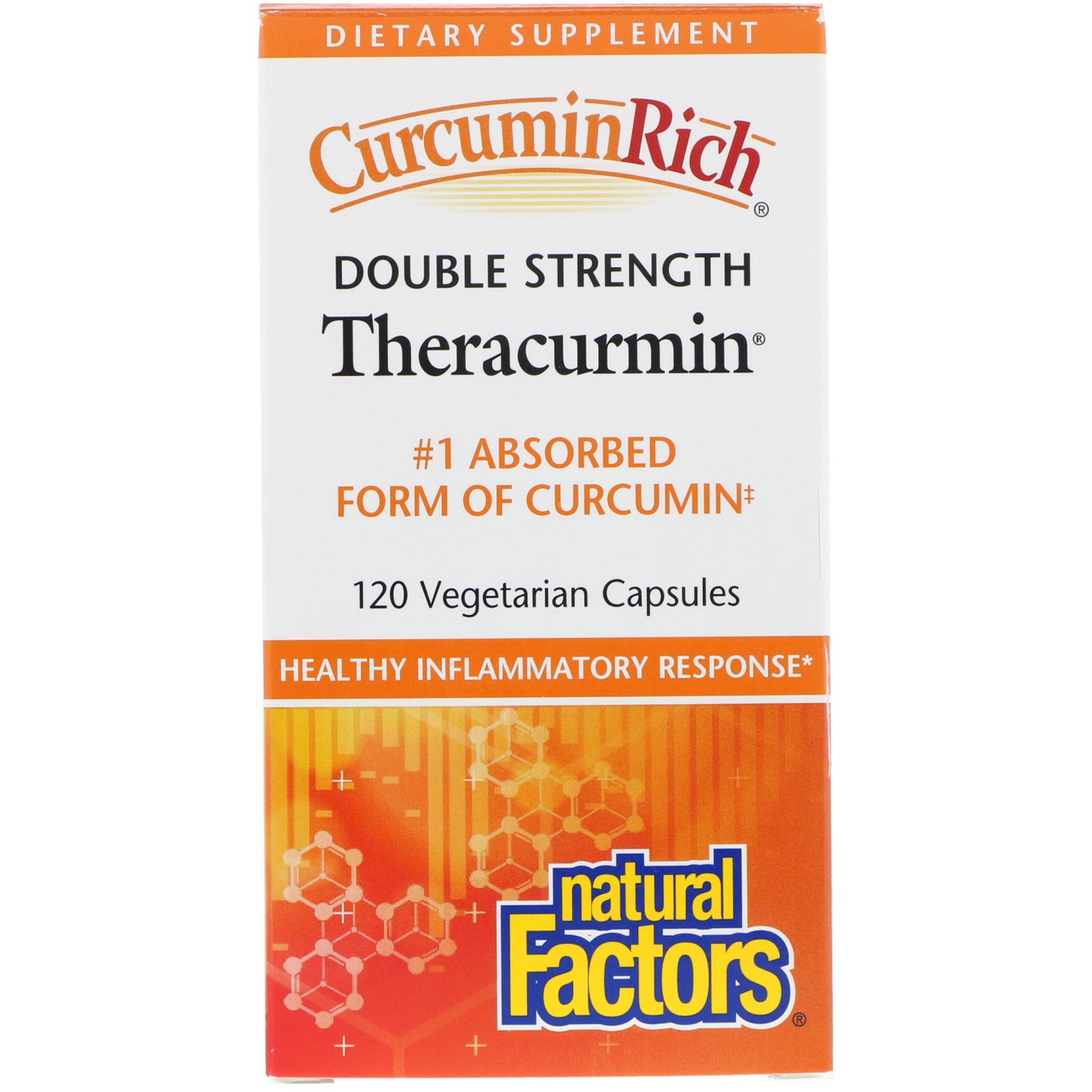 Natural Factors, CurcuminRich, Theracurmin de Potência Dupla, 120 Capsulas Vegetarianas